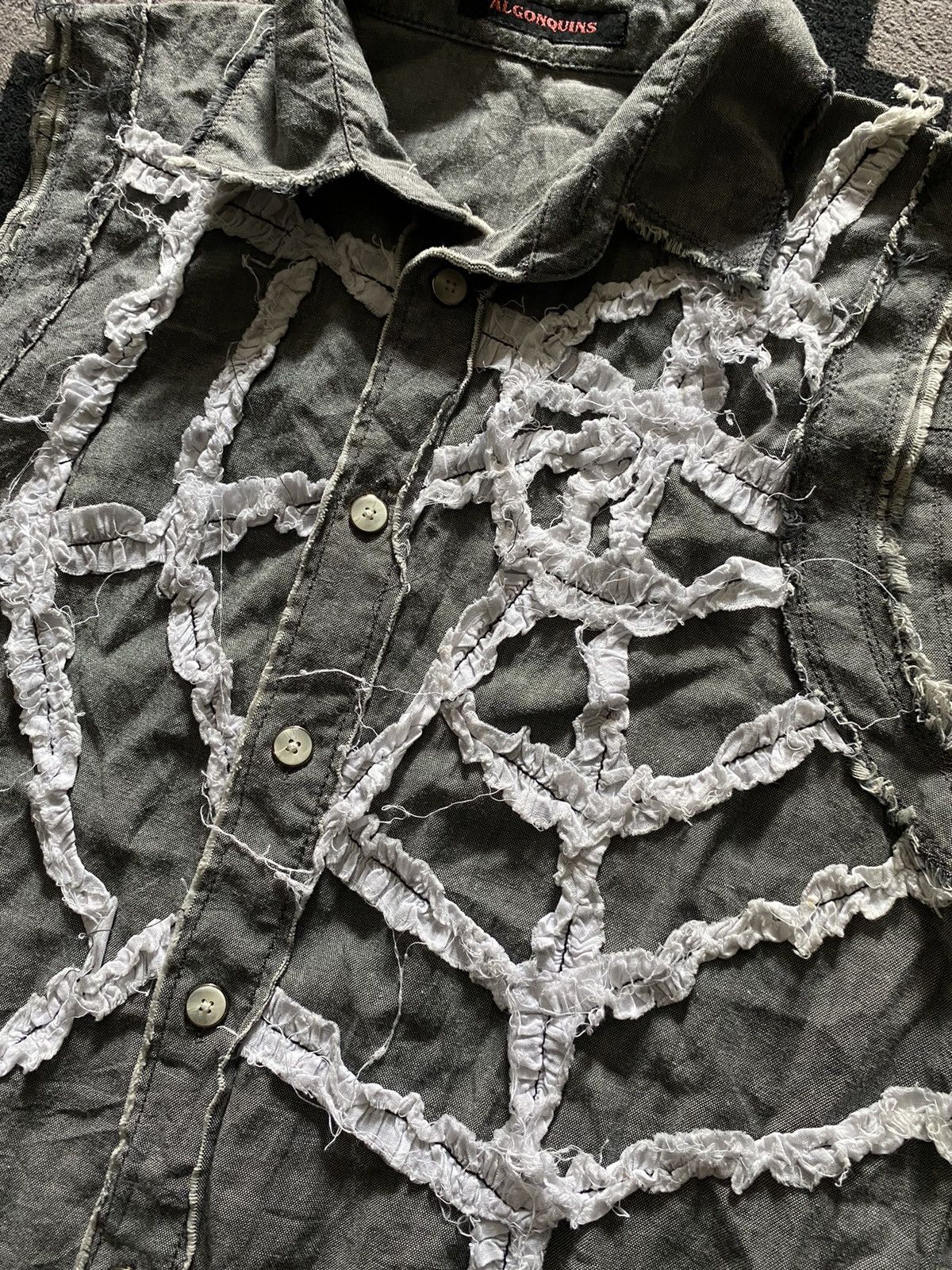 20471120 Japanese Algonquins spider web distressed button shirts Size US M / EU 48-50 / 2 - 4 Thumbnail