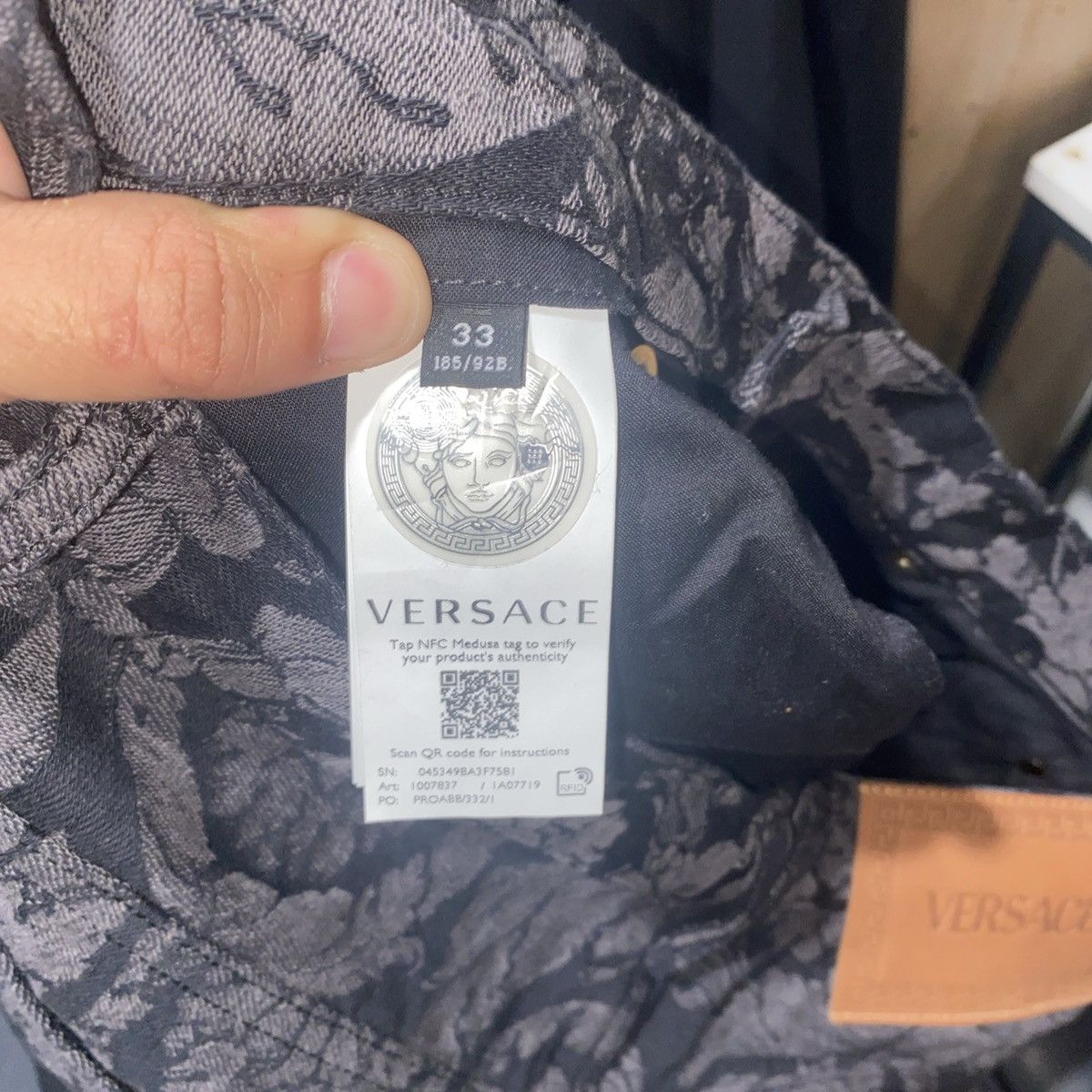 Versace Versace Barocco-Jacquard Mid-Rise Jeans Size US 33 - 7 Thumbnail