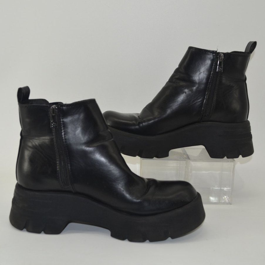 Other Sam & Libby Chunky Boots Whimsygothic Black Faux Leather 9.5 Size US 9.5 / IT 39.5 - 3 Thumbnail