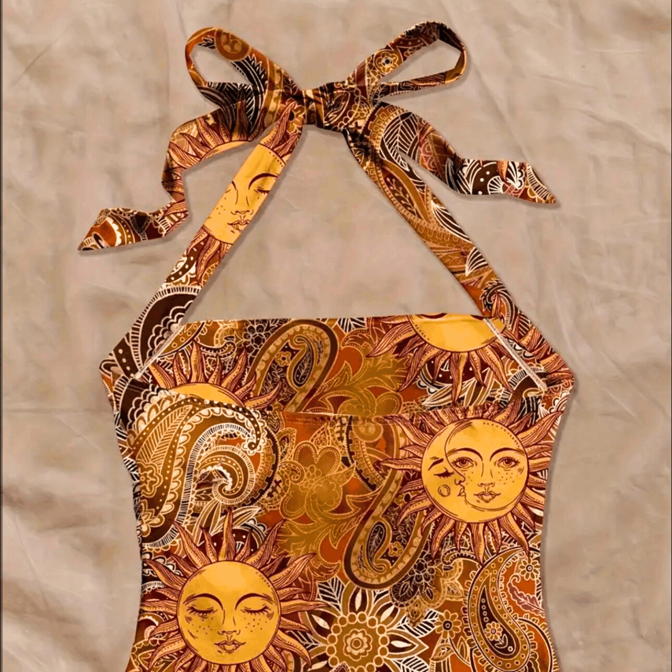 Other NWOT Golden Sun Paisley Halter Swim Top Size L / US 10 / IT 46 - 3 Thumbnail