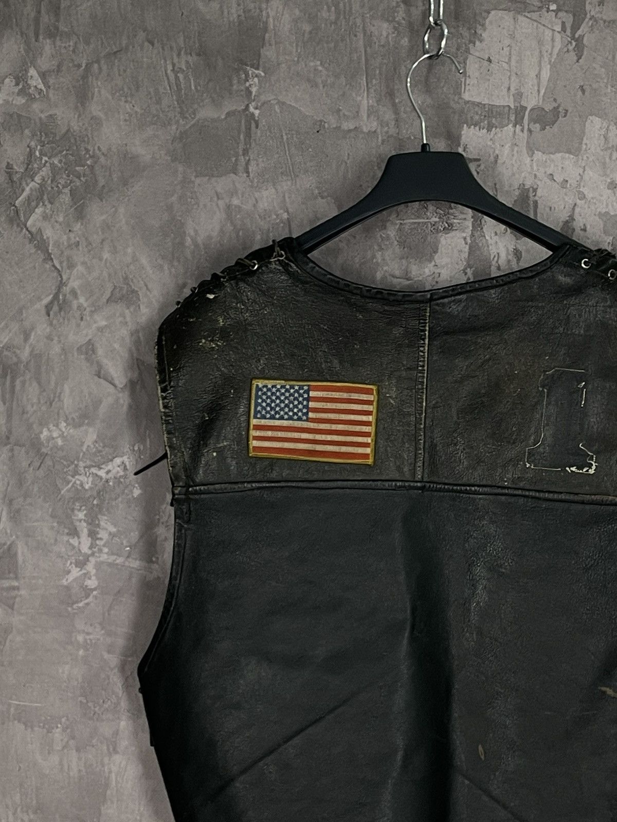 Harley Davidson × Vintage Vintage Leather Bikers Vest Harley Davidson 80s Crazy Fade Size US S / EU 44-46 / 1 - 10 Thumbnail