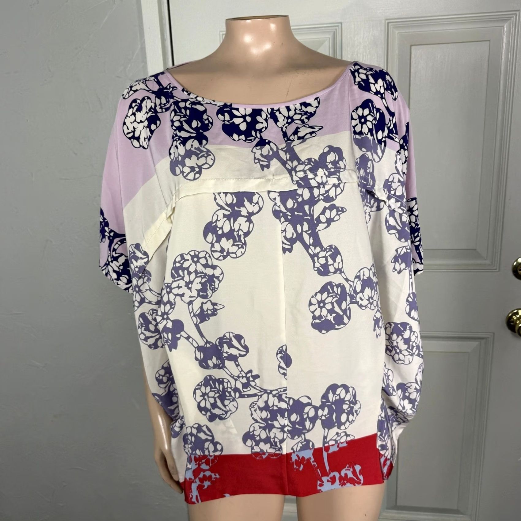 Diane von Furstenberg Diane von Furstenberg Shirt Womens M Purple Women Landie Floral Silk Bohemian Size M / US 6-8 / IT 42-44 - 2 Thumbnail