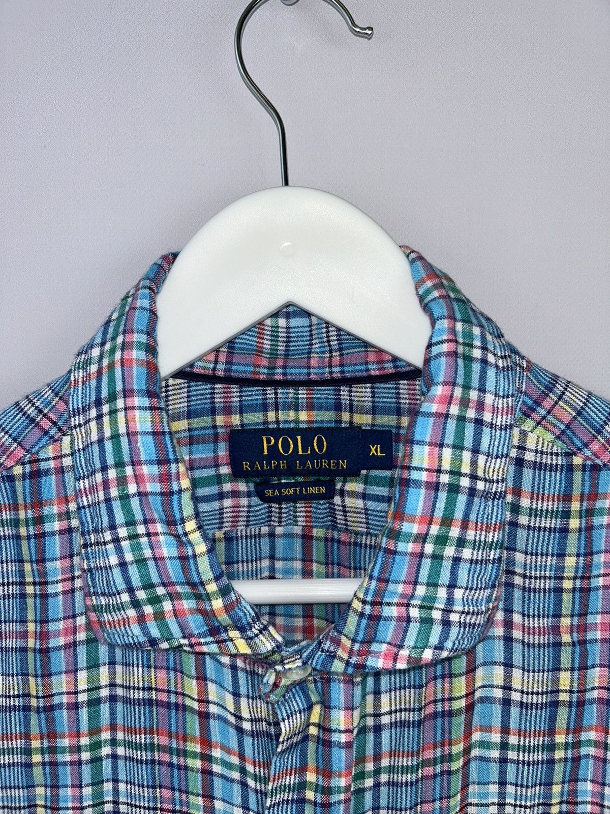 Polo Ralph Lauren Polo Ralph Lauren Sea Soft Linen Check Shirt Size XL Size US XL / EU 56 / 4 - 4 Thumbnail