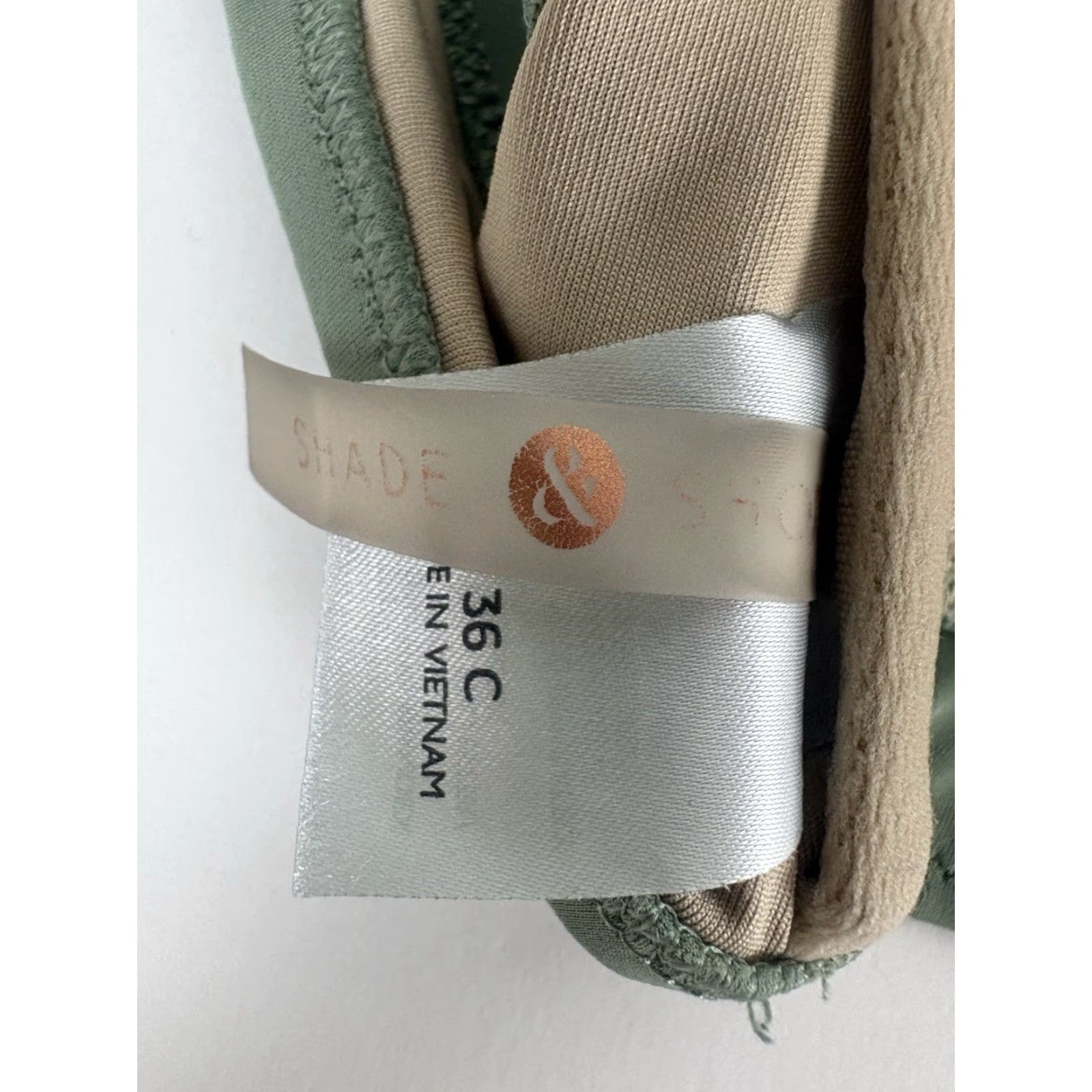 Vintage Shade & Shore Bikini Top Womens Size 36C Green Push Up Top Spaghetti Strap Solid Nylon Polyester Spandex Beach Womens 36C Size XS / US 0-2 / IT 36-38 - 3 Thumbnail