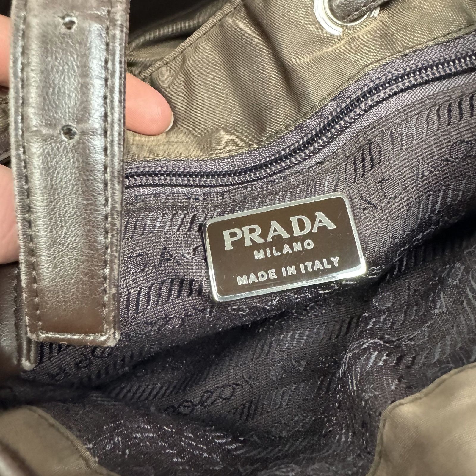 Prada Prada Milano Small Re-Nylon Womens Brown Logo Patch Backpack Size ONE SIZE - 4 Thumbnail