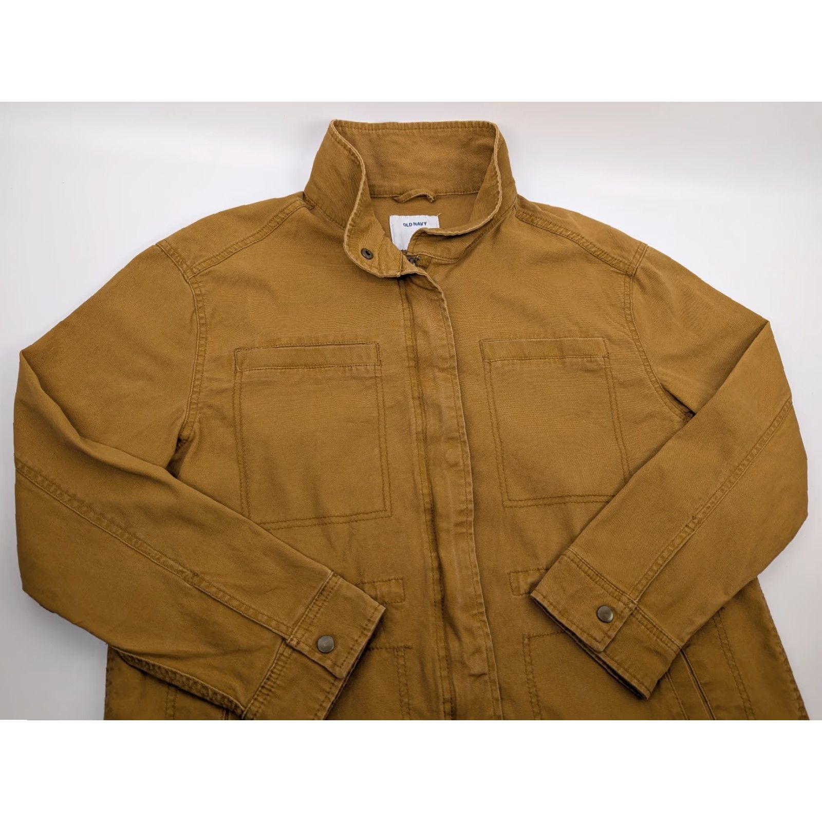 Old Navy Old Navy Jacket Women's L Brown Field Utility Barn Chore Anorak Cinch Waist Military Jacket Size L / US 10 / IT 46 - 2 Thumbnail