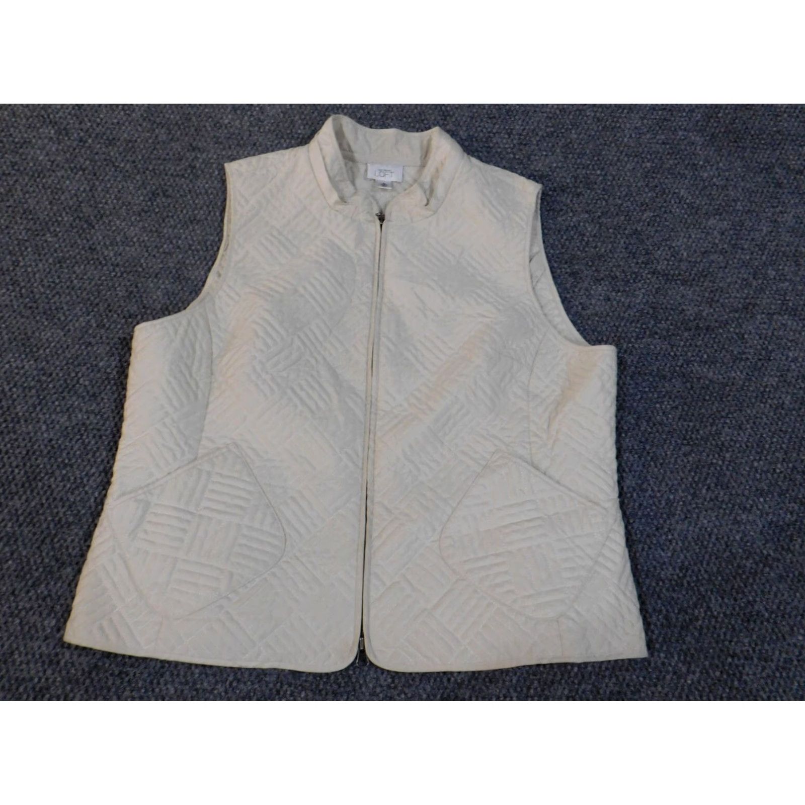 Ann Taylor Loft Vest XL Beige Sleeveless Jacket Womens Polyester Lined Outdoor Ann Taylor Loft Baggy Regular Solid Beige Vest Outdoor Womens XL Clothing Size XL / US 12-14 / IT 48-50 - 2 Thumbnail