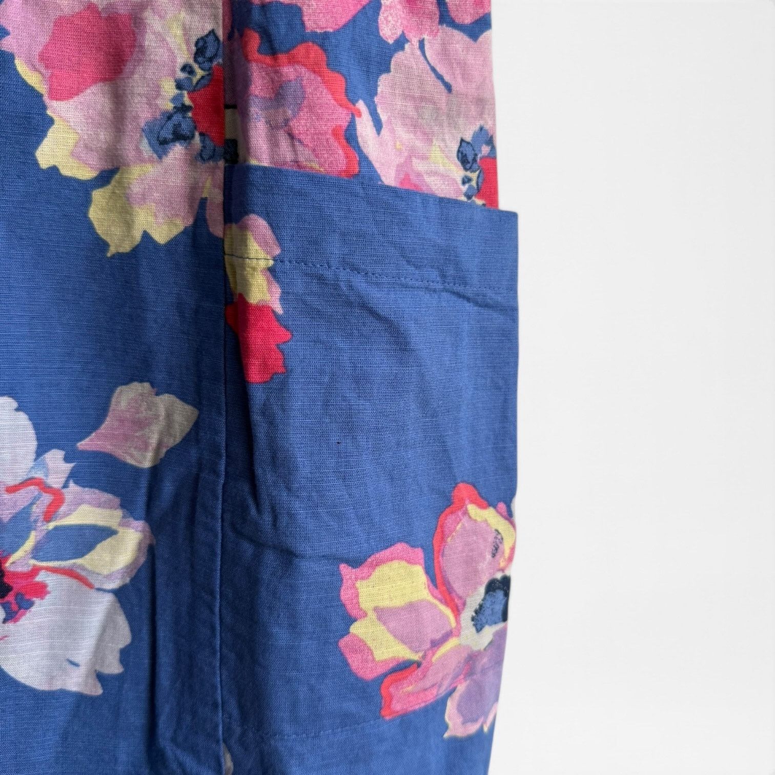 Other Joules Elayna Blue Floral Sleeveless Shift Dress Linen US 8 Size M / US 6-8 / IT 42-44 - 6 Thumbnail