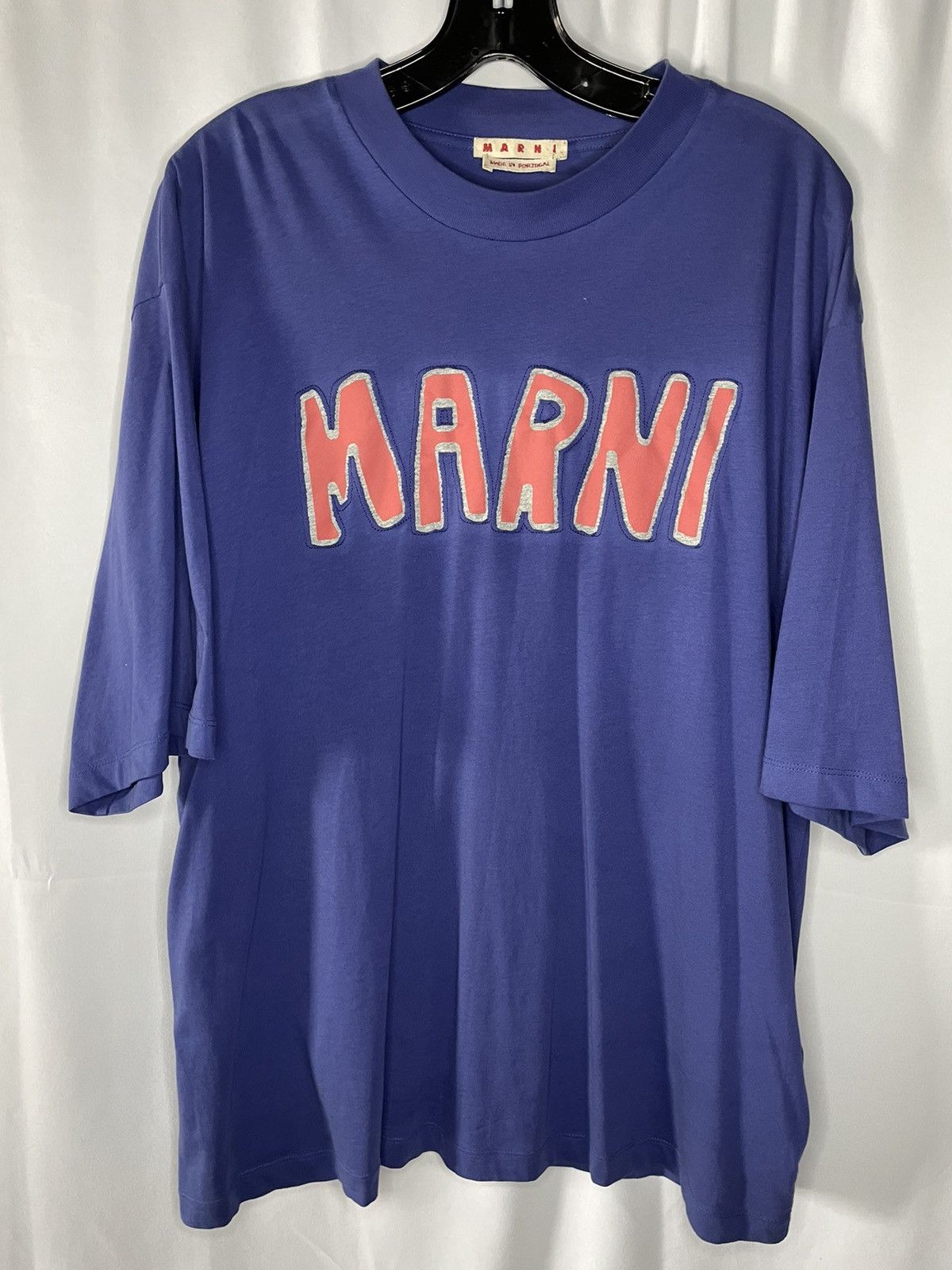 image of Marni Logo T-Shirt in Blue, Men's (Size 2XL)