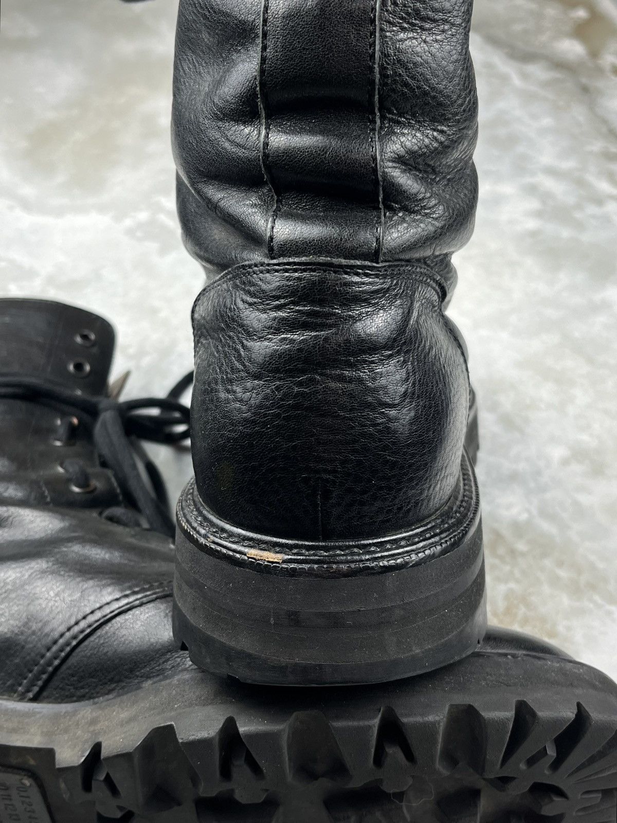 Maison Margiela SS18 Maison Margiela Lug Sole Black Leather Combat Boots Size US 9 / EU 42 - 7 Thumbnail