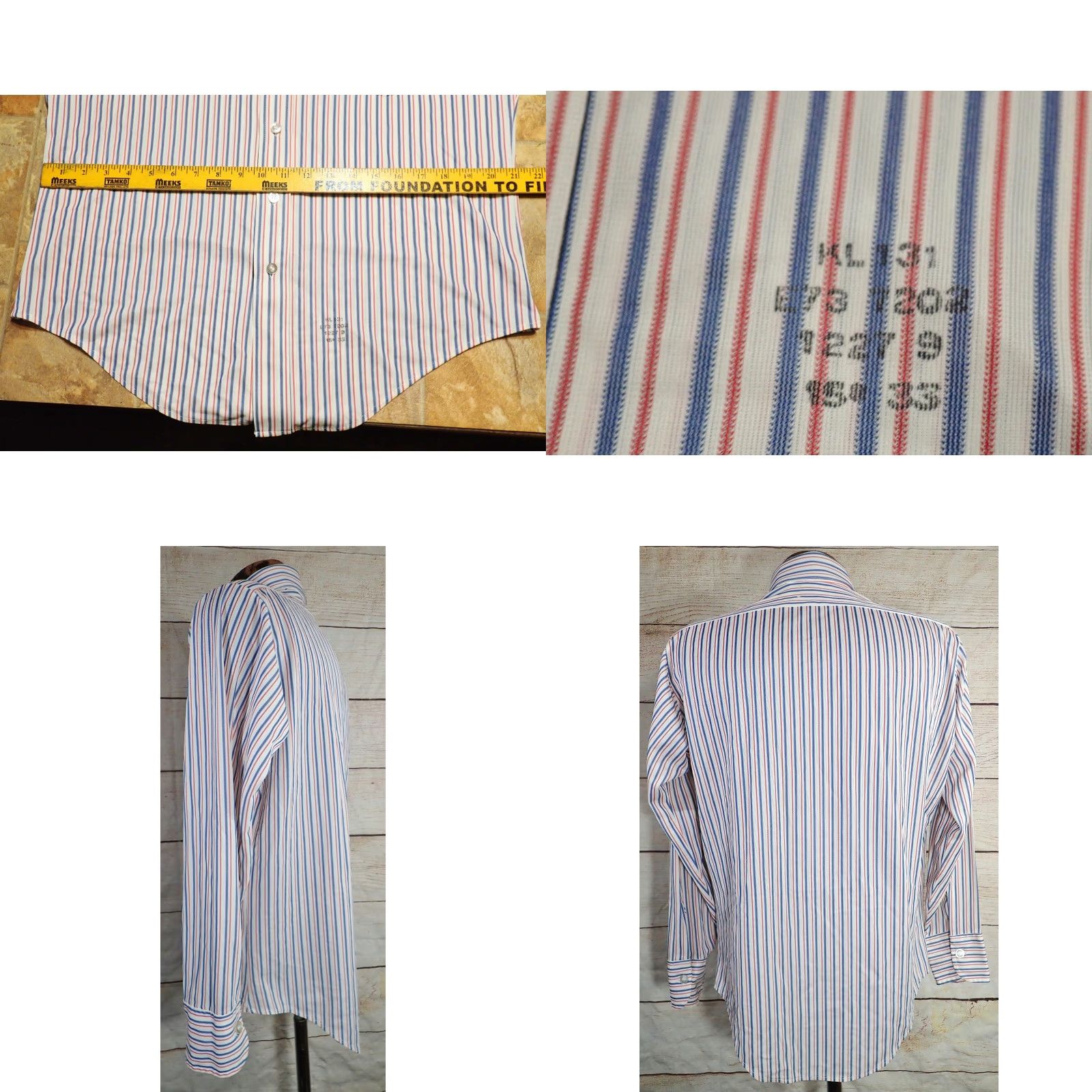 MCM Vintage 60's 70's Rockabilly Disco shirt shirt Vintage Rockabilly MCM M White Blue Red Stripe AOP Mens 5 6? Size US M / EU 48-50 / 2 - 8 Thumbnail