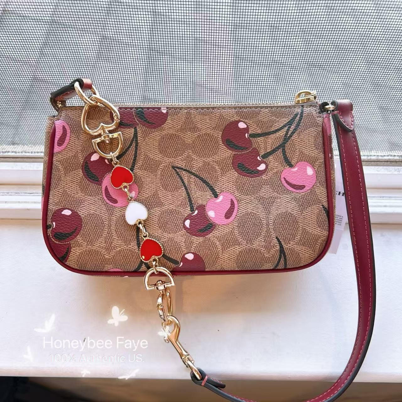 Coach Nolita 19 With Cherry Print CZ011 plus extended chain Size ONE SIZE - 2 Thumbnail