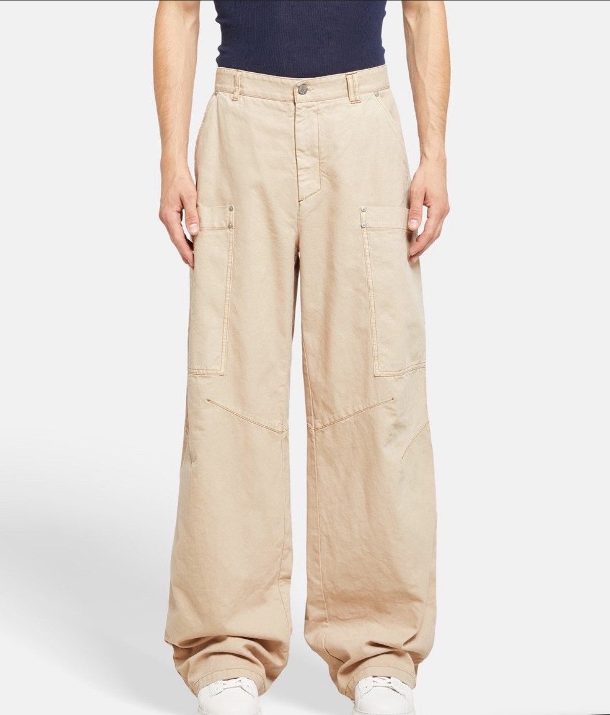 Palm Angels Palm Angels Slim Cotton Cargo Pants – Baggy Fit – Size EU52 Size US 36 / EU 52 - 7 Thumbnail