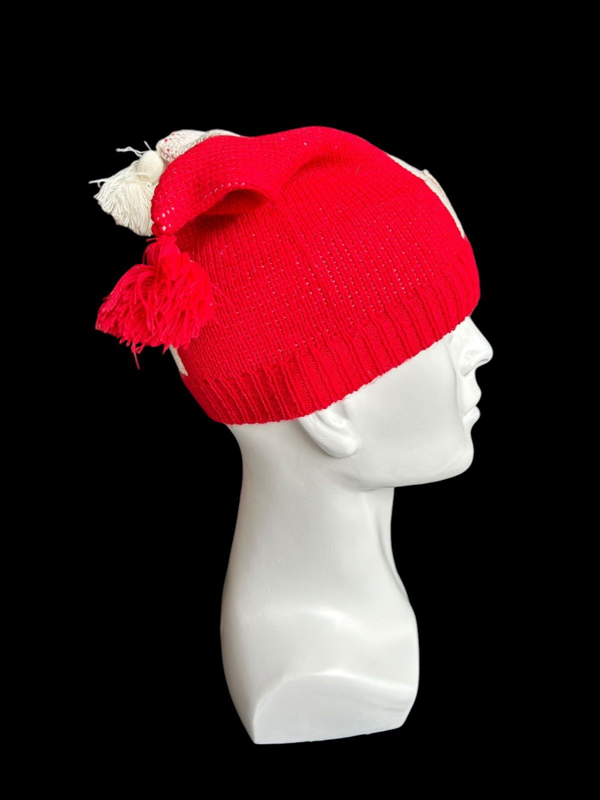 Japanese Brand × Kapital × Vintage Devil Horn Bunny Vintage Red Knitt Beanie Hats Rare☠️ Size ONE SIZE - 3 Thumbnail