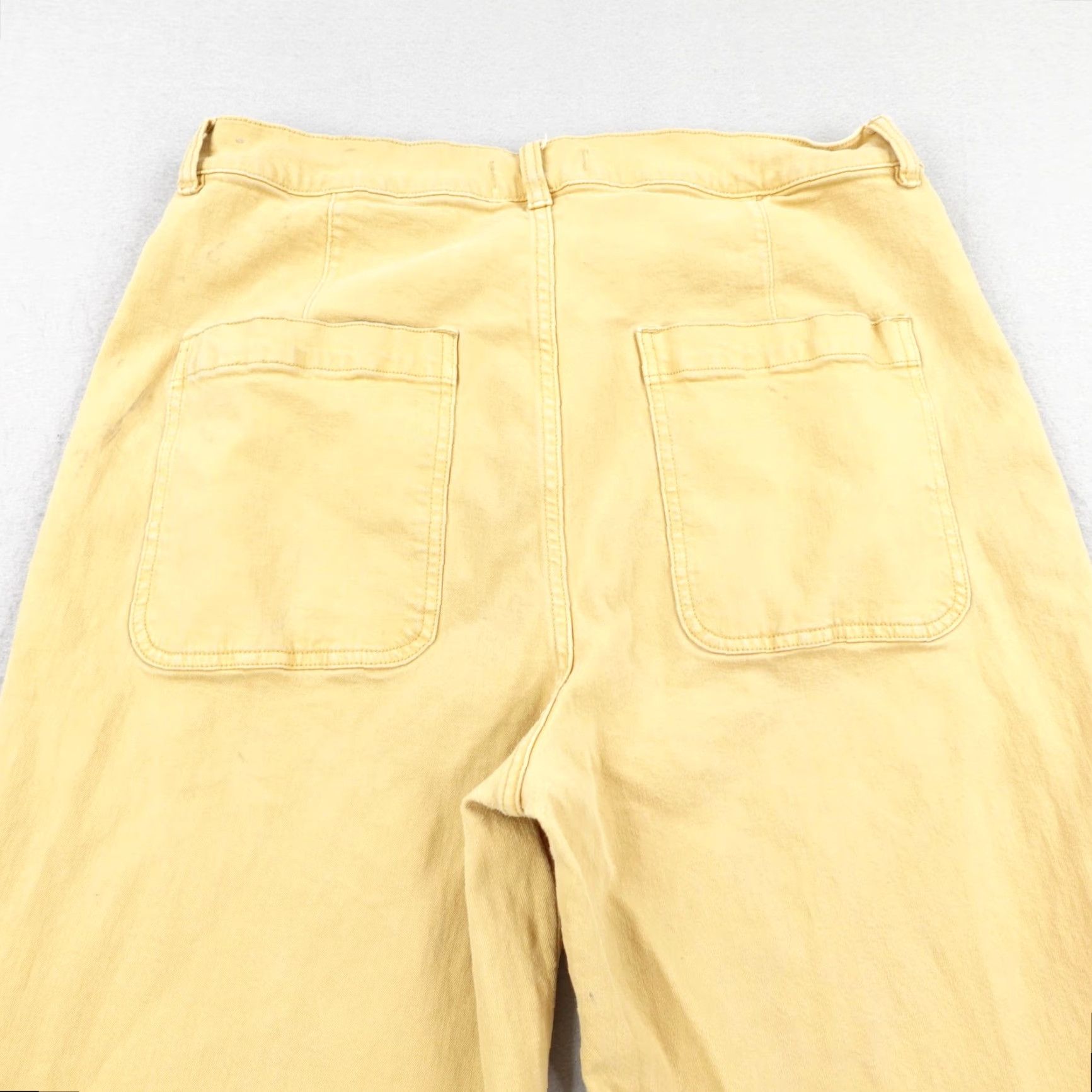 Madewell Madewell Pants Womens 32 Yellow High Rise Wide Leg Utility Baggy Stretchy Twill Pockets Relaxed Zip Size 24" / US 00 / IT 34 - 7 Thumbnail
