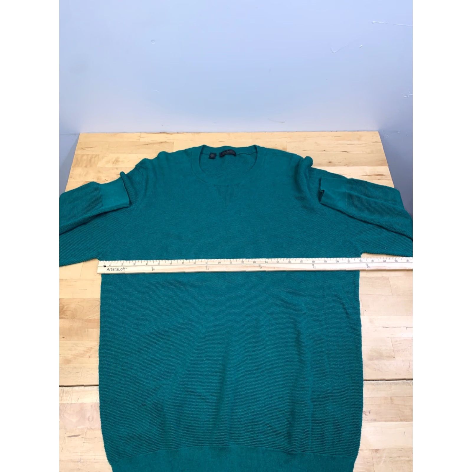 Saks Fifth Avenue Saks Fifth Avenue Sweater Men XL Wool Green Knit Crew Neck Pullover Size US XL / EU 56 / 4 - 4 Thumbnail