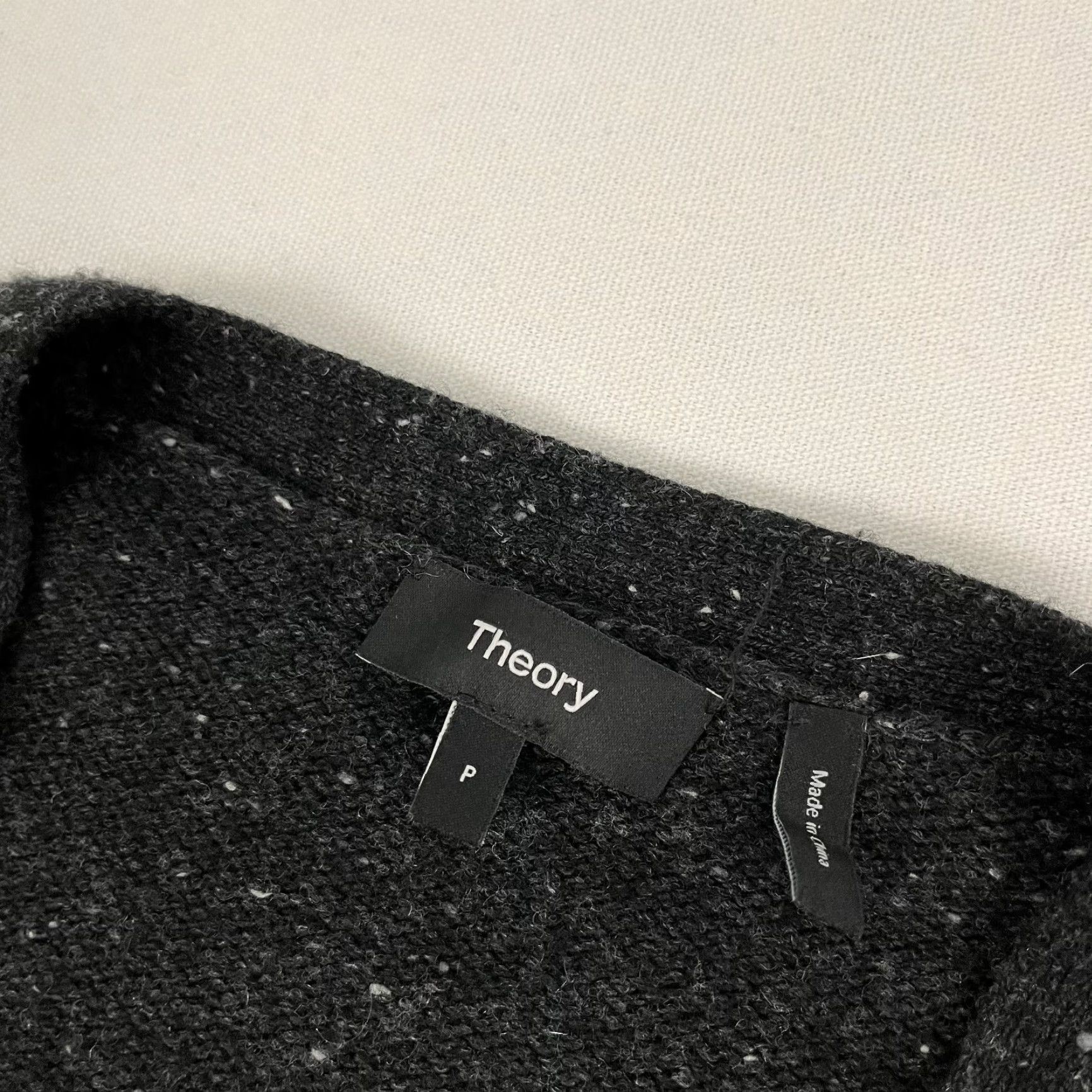 Theory Theory Cardigan Sweater Womens Size P Boxy Gray Wool Cashmere Donegal Coatigan Size ONE SIZE - 2 Thumbnail