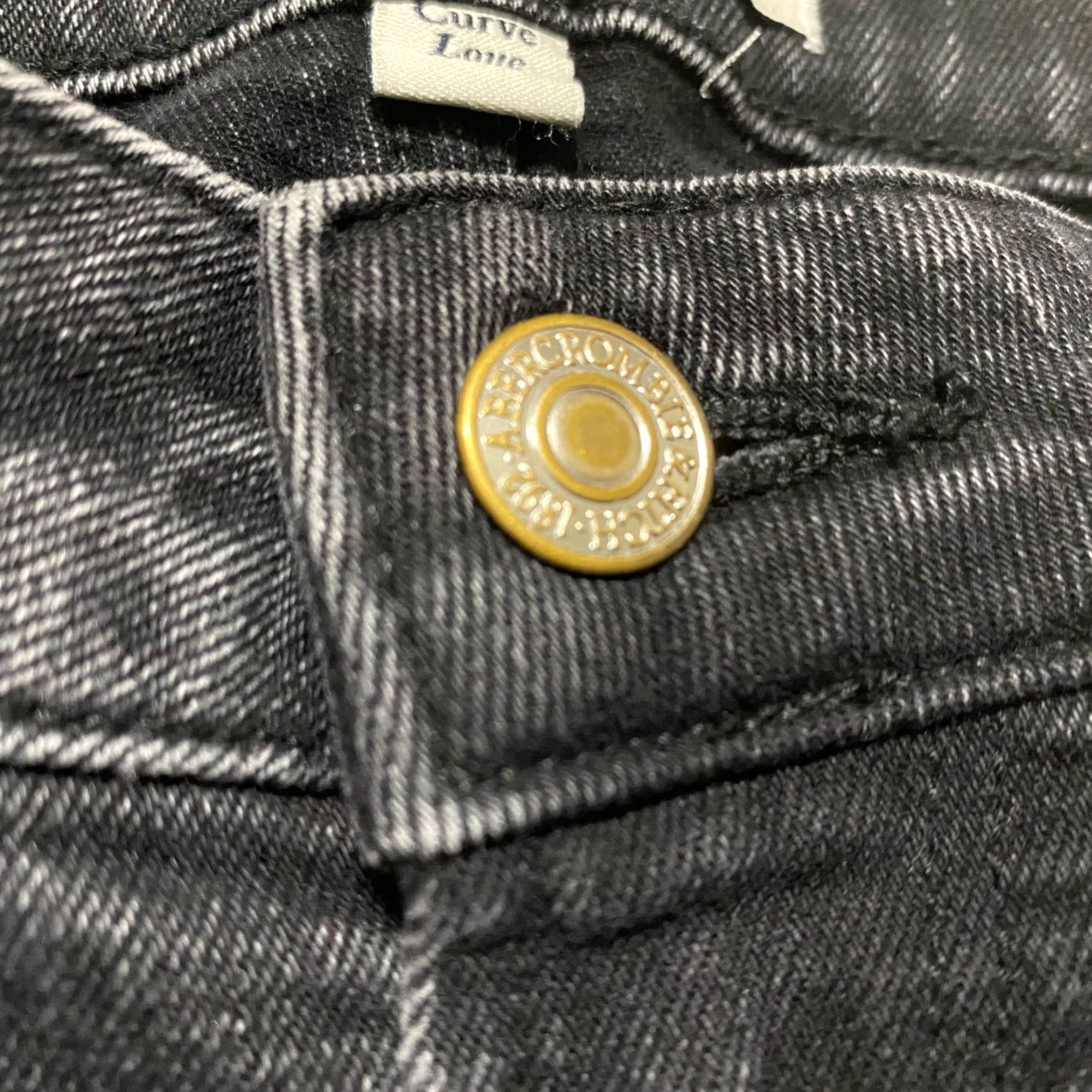 Abercrombie & Fitch Abercrombie & Fitch Jeans Womens 12 Faded Black Denim High Rise Skinny Leg Jeans" Size 34" / US 12 / IT 48 - 6 Thumbnail