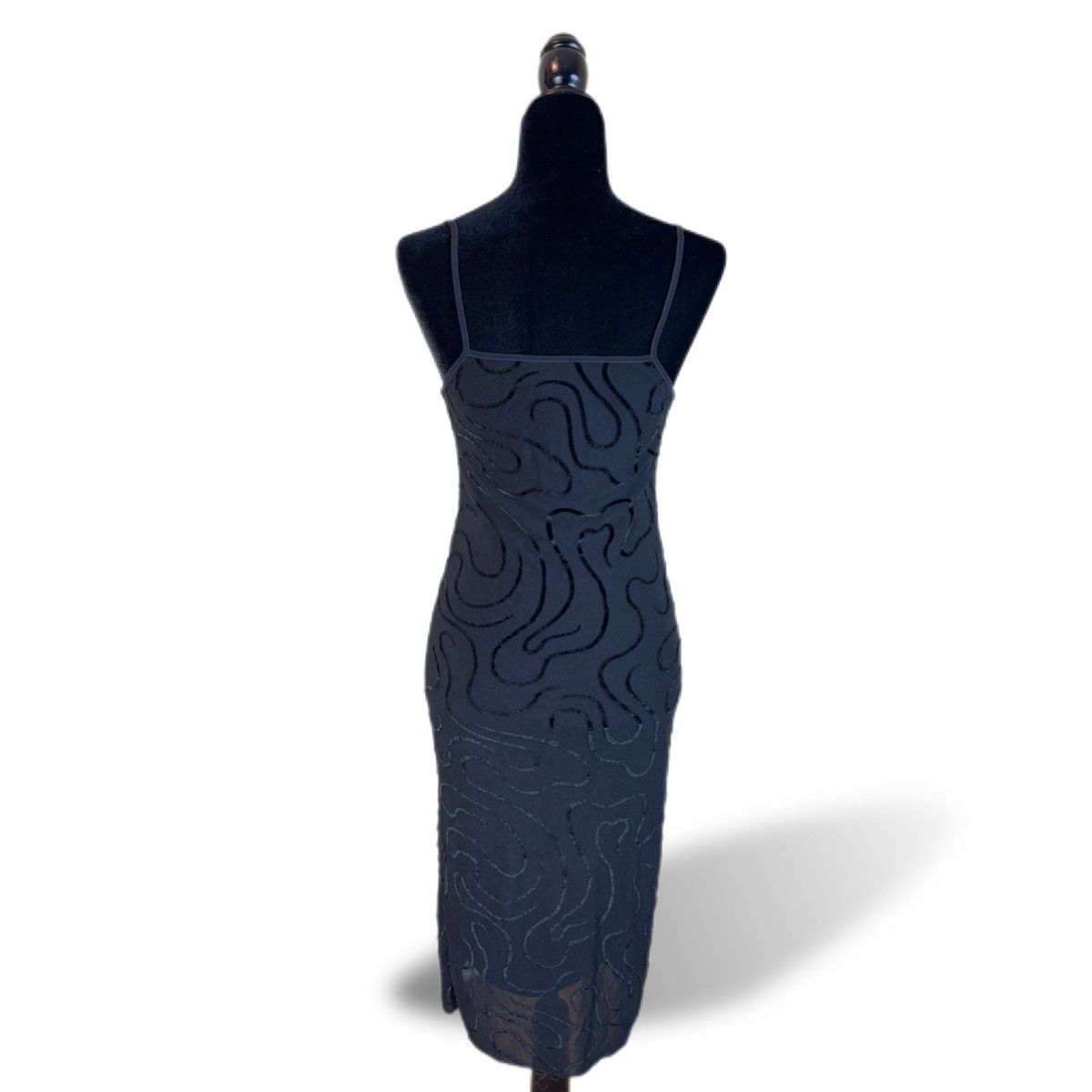 Versus Versace × Vintage Vintage Versus by Gianni Versace Black Velvet Midi Dress Size S / US 4 / IT 40 - 3 Thumbnail