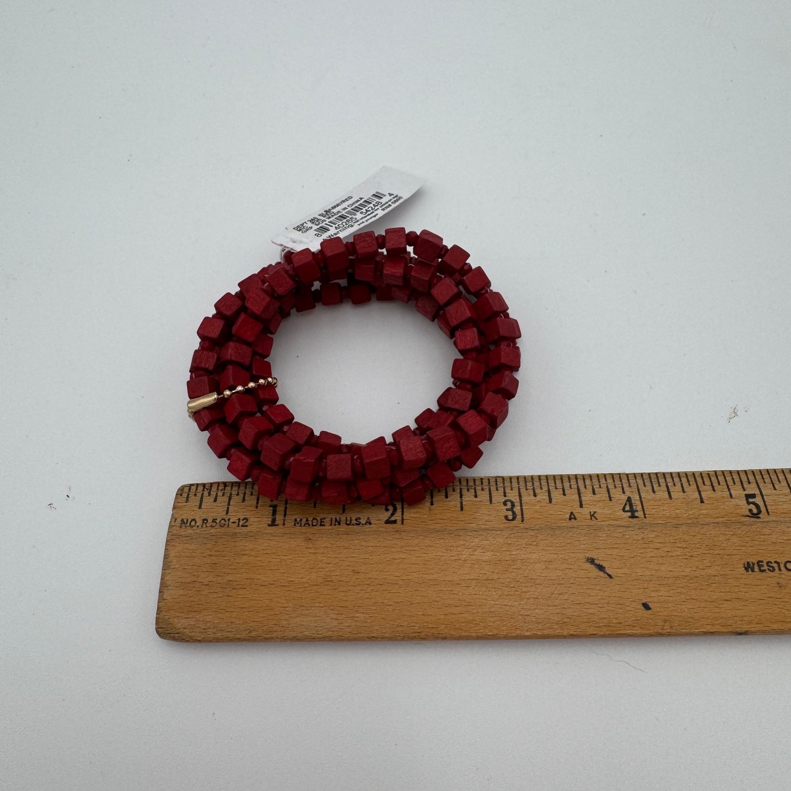 Unknown London Southern Living Bracelet Red Wooden Cubes Jewelry Size ONE SIZE - 5 Thumbnail