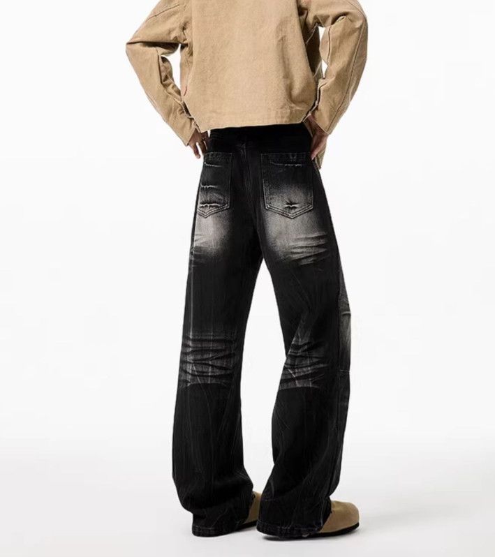 Vintage Men's American-Style Washed & Distressed Wide-Leg Jeans Size US 32 / EU 48 - 3 Thumbnail