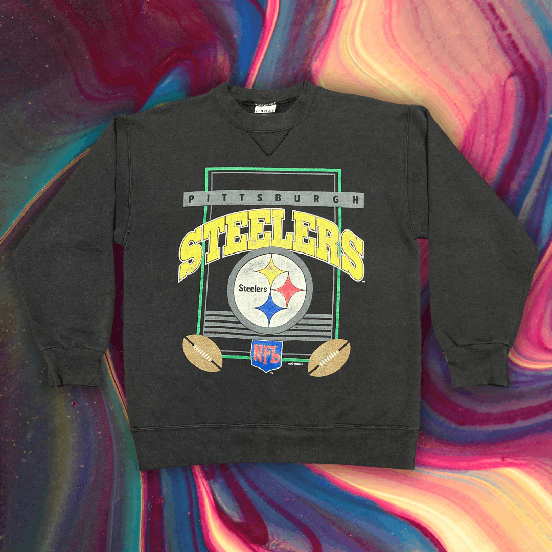 Vintage Pittsburgh Steelers Hoodie 90s USA NFL American -   UK