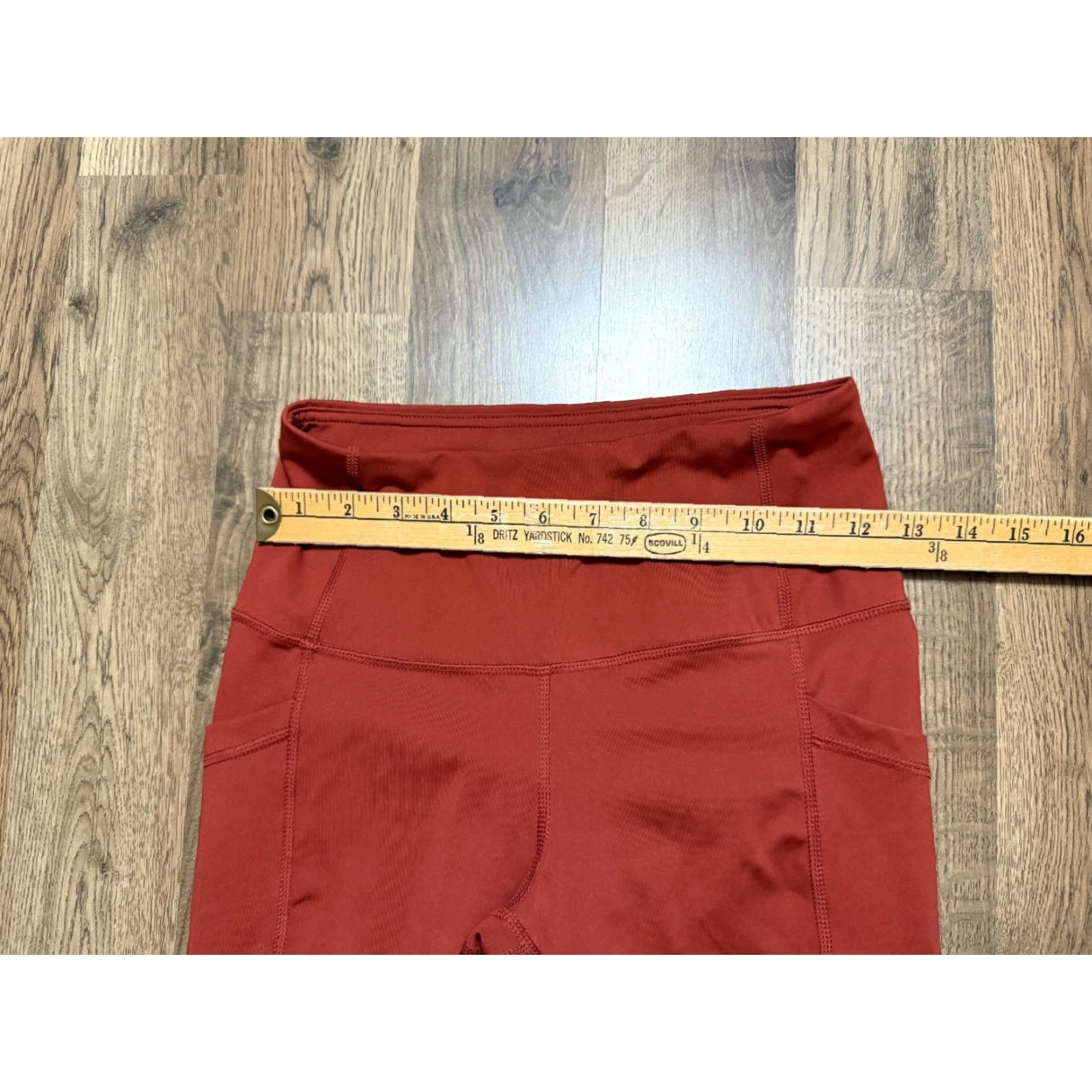 Vintage 90 Degree by Reflex Pants Leggings, Womens Size Small Orange, Pull On, Stretch, Casual Activewear, Ankle, Floral? Wait. Size 28" / US 6 / IT 42 - 5 Thumbnail