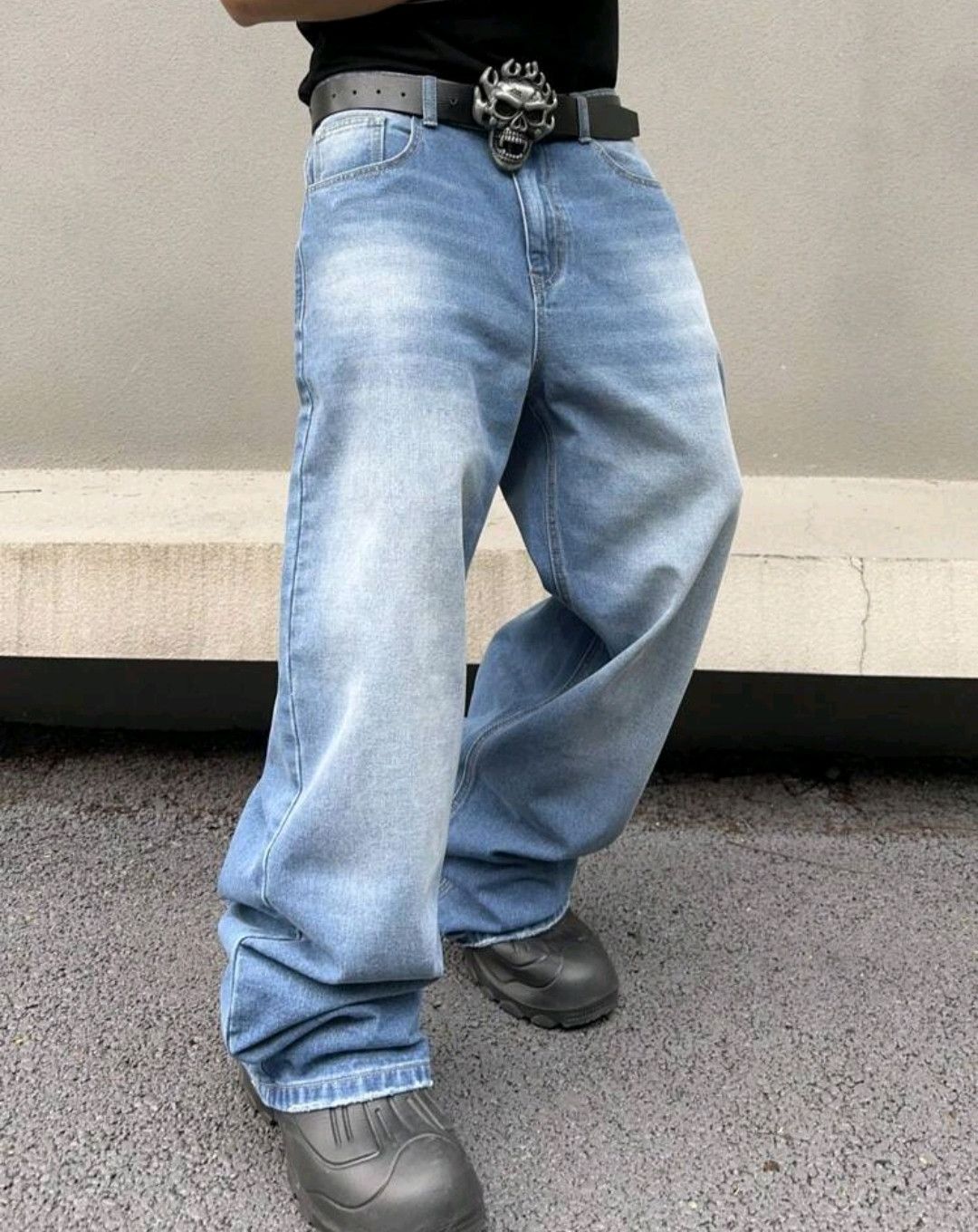 Japanese Brand × Jean Solid Color Simple Style Baggy Jeans Daily Size US 30 / EU 46 - 5 Thumbnail