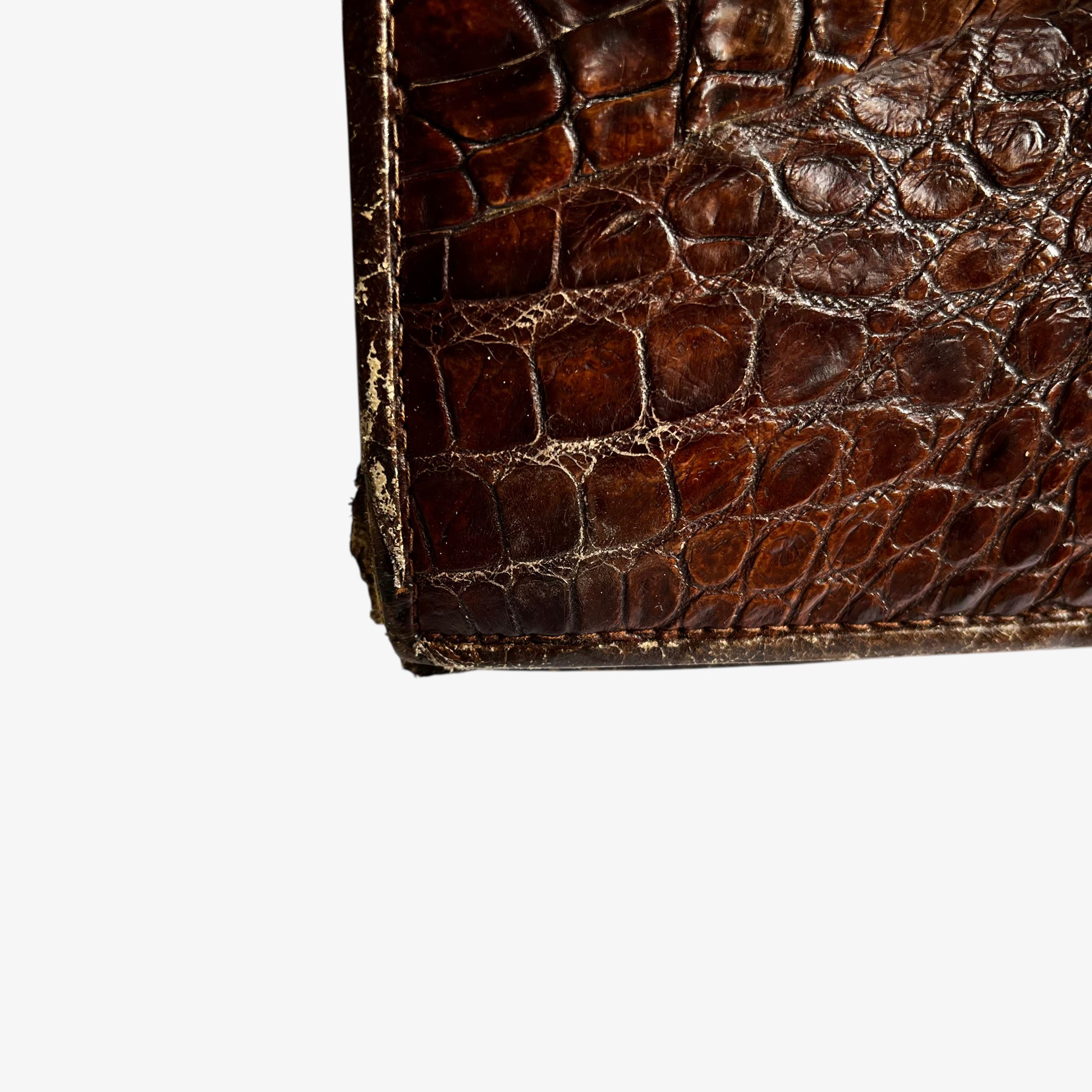Other Vintage 1950s Brown Crocodile Leather Shoulder Bag Size ONE SIZE - 9 Thumbnail