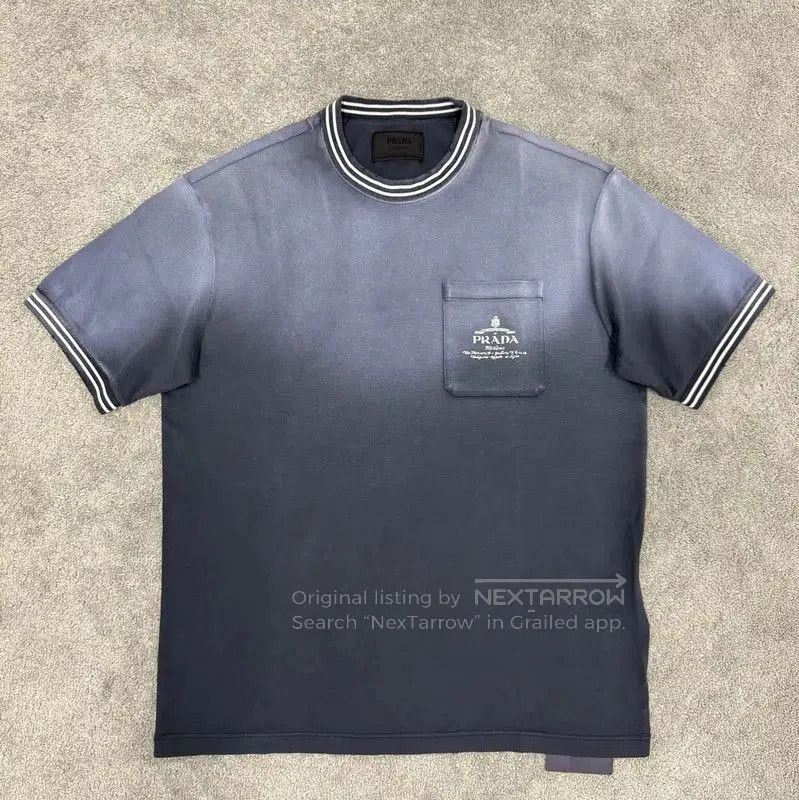 Prada Prada Gray Cotton Logo Short Sleeve T-shirt. Size US L / EU 52-54 / 3 - 1 Thumbnail