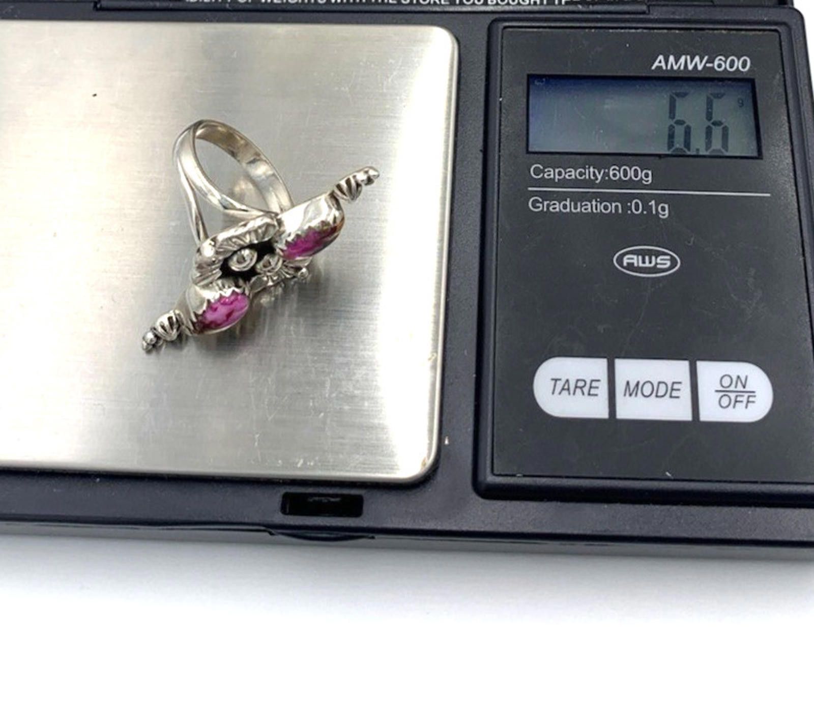 Other Native Kingman Pink Dahlia Turquoise Sterling Silver Ring Size ONE SIZE - 5 Thumbnail