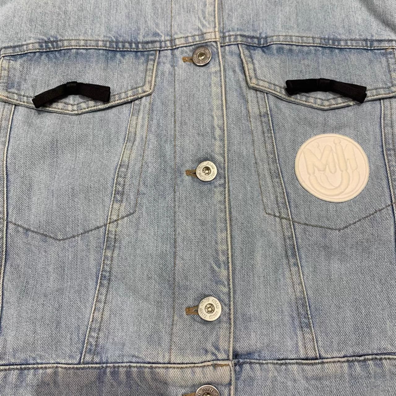 Miu Miu Miu Miu Blue Logo Short Denim Jacket Women's 38 Size XS / US 0-2 / IT 36-38 - 6 Thumbnail