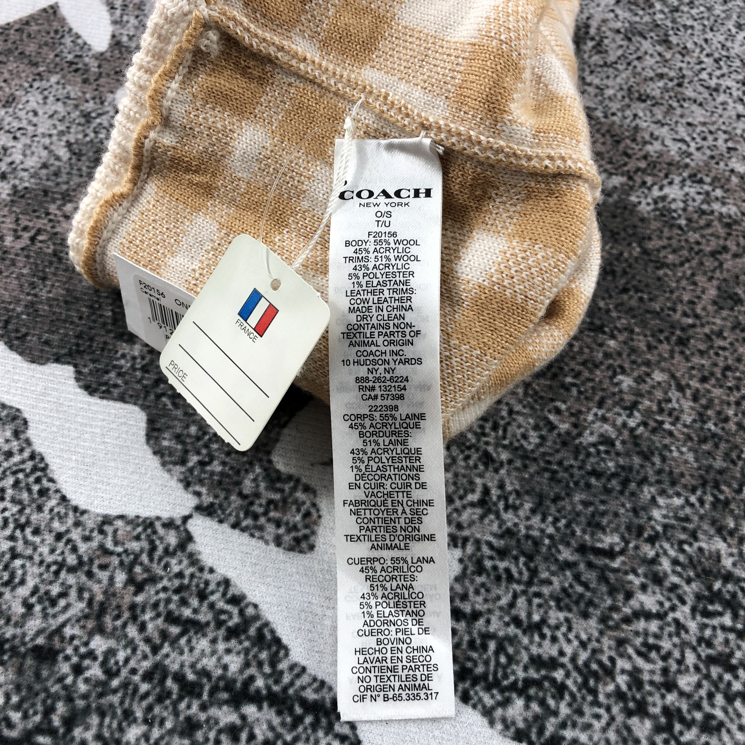 Coach Coach Gingham Wool Bobble Beanie Snowcap Snow Hat B03 Size ONE SIZE - 3 Thumbnail