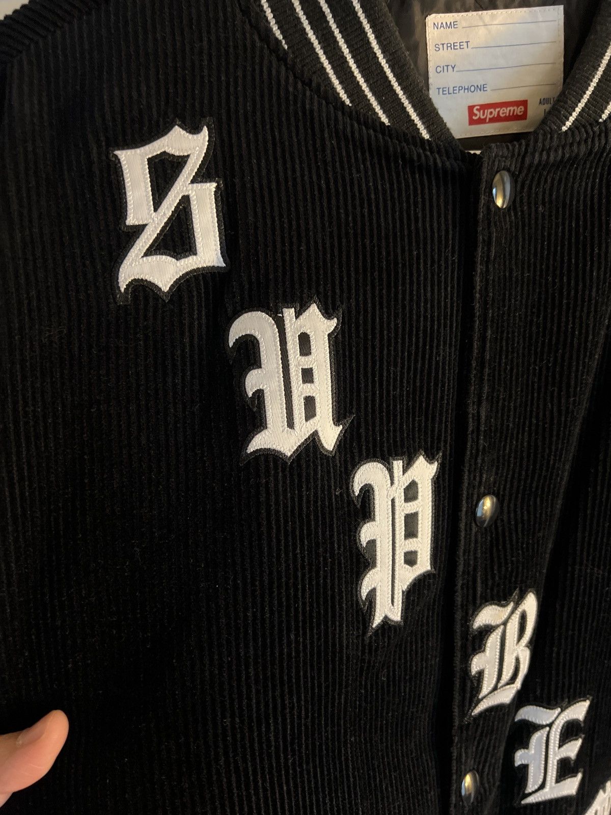 Supreme Supreme Old English Corduroy Varsity Jacket ss18 Size US L / EU 52-54 / 3 - 10 Thumbnail