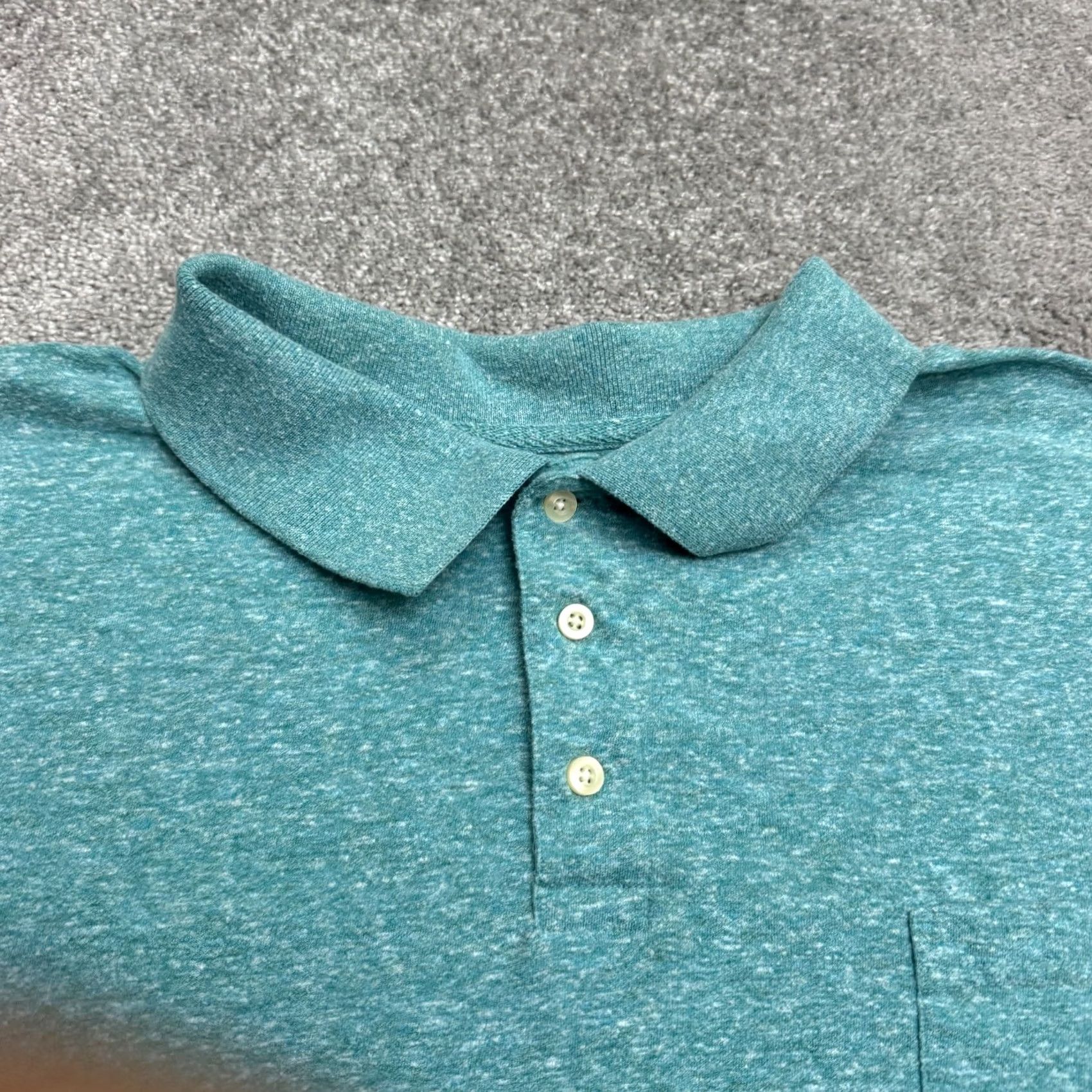 Vintage The Foundry Supply Co Polo Shirt Mens 3XL Teal Green Heather Short Sleeve Pocket Size US XXL / EU 58 / 5 - 3 Thumbnail