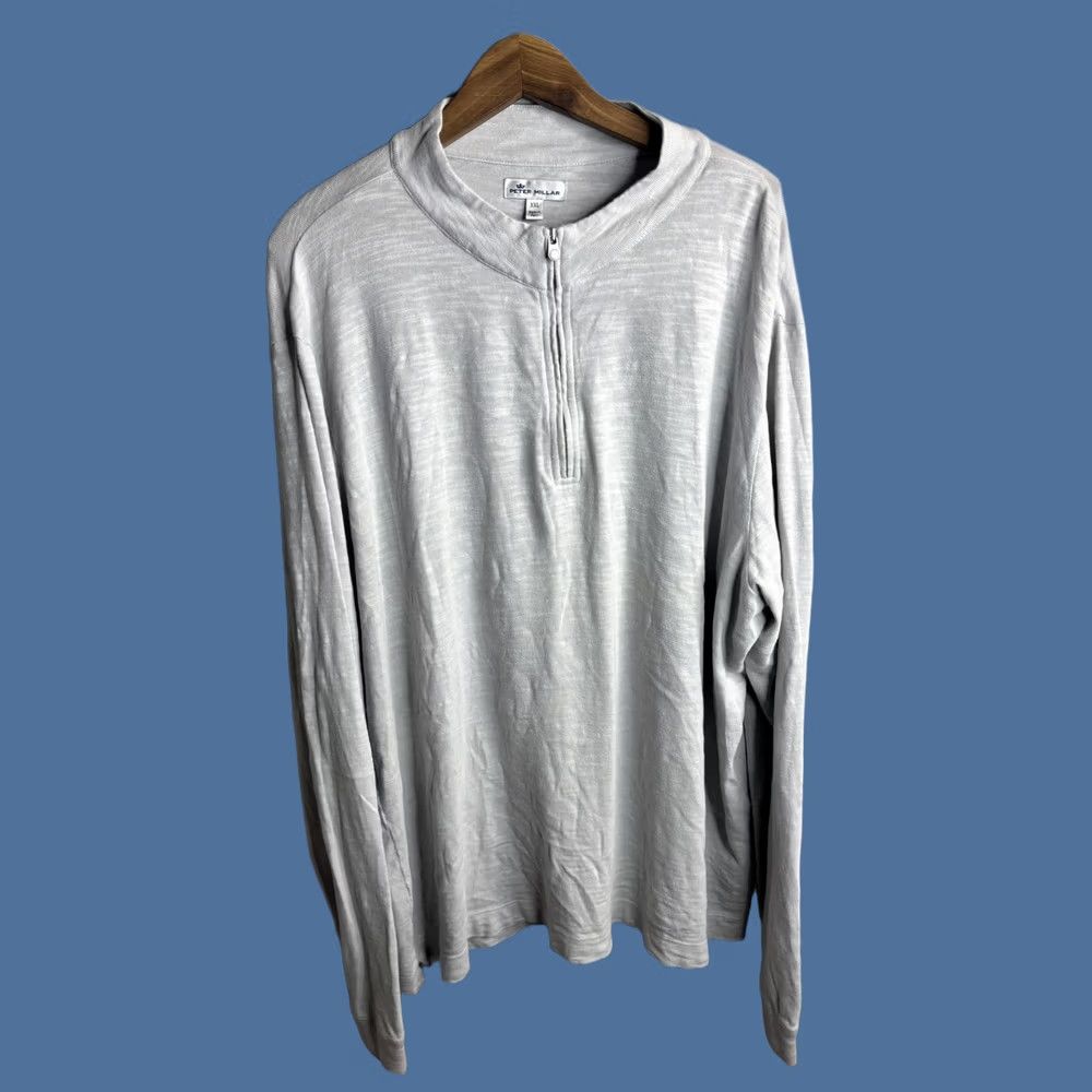 Peter Millar Peter Millar Sweater Mens 2XL Gray 1/4 Zip Mock Neck Lightweight Pullover Knit Long Sleeve Casual Regular Mens Size US XXL / EU 58 / 5 - 1 Thumbnail