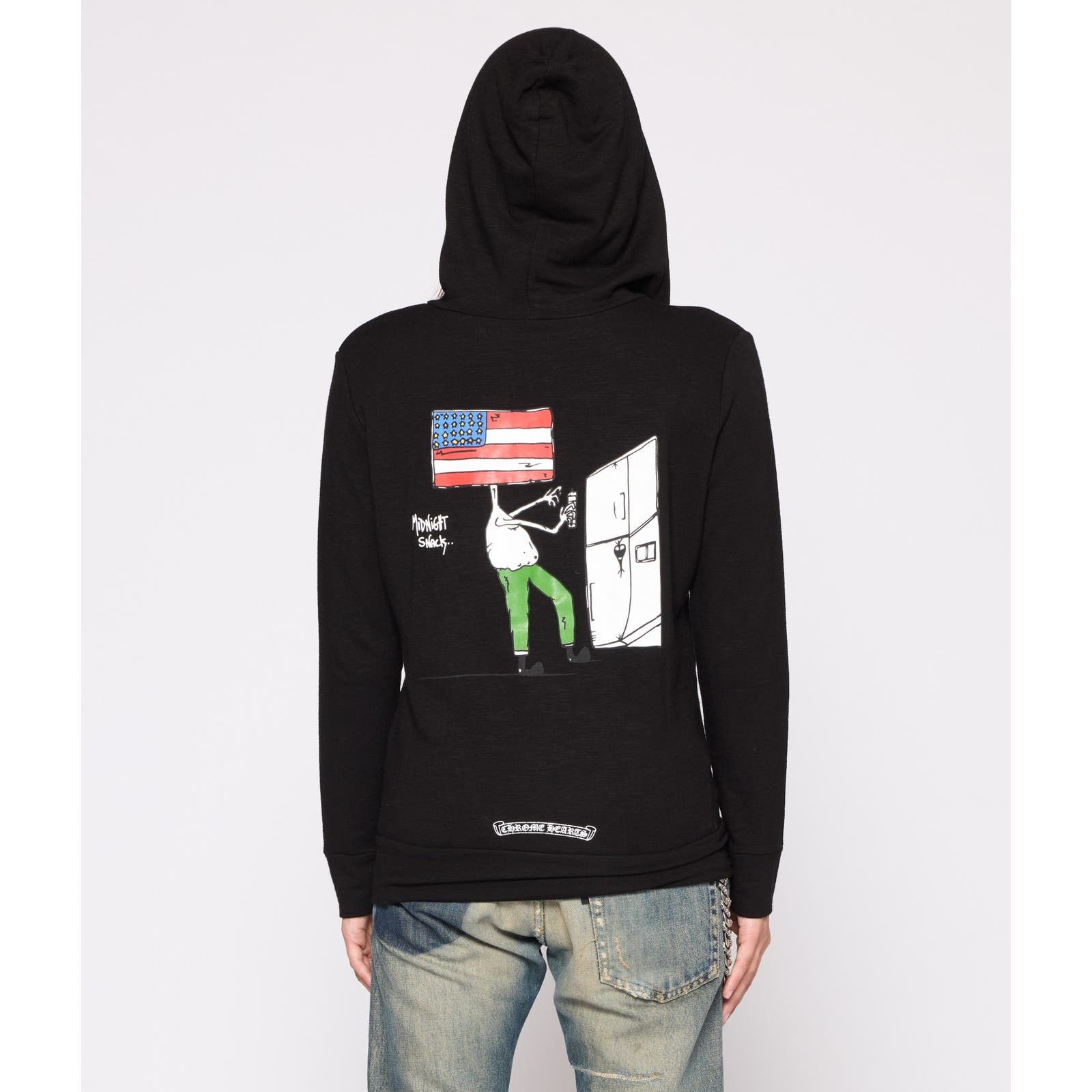 image of Chrome Hearts "midnight Snack" Zip-Up Sweatshirt in Black, Men's (Size Small)