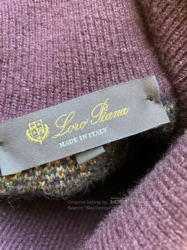 Loro Piana Loro Piana Cashmere Silk Blend Houndstooth High-Neck Sweat Size L / US 10 / IT 46 - 3 Thumbnail