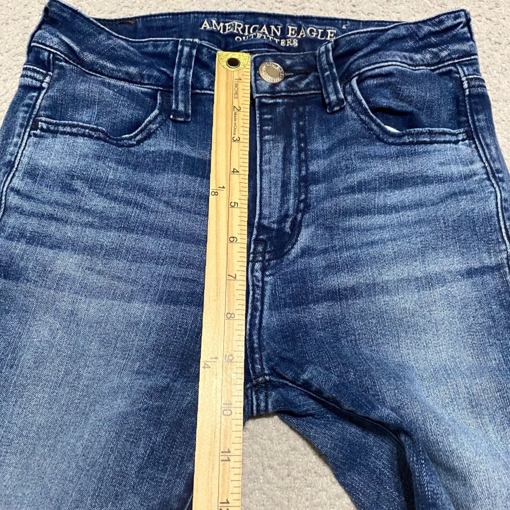 American Eagle Outfitters American Eagle Jeans Womens sz 4P Blue Denim Medium Wash High Rise Jegging Size 27" / US 4 / IT 40 - 7 Thumbnail