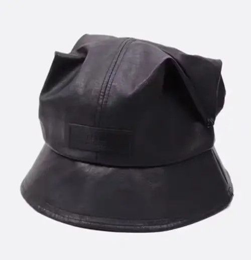 Japanese Brand Y2k punk cat ears pu leather bucket hat aesthetic Size ONE SIZE - 3 Thumbnail