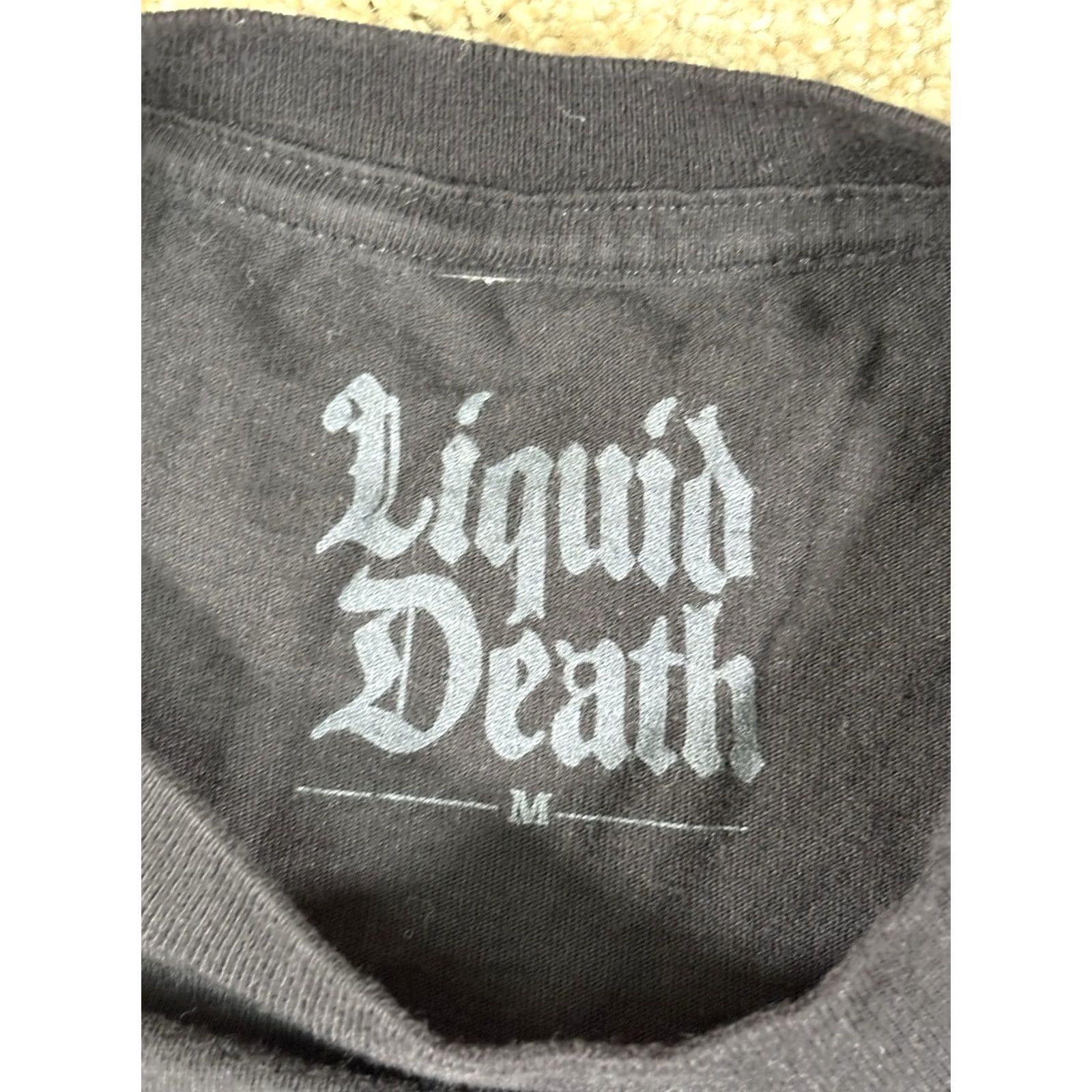 Logo 7 Liquid Death Hydrate or Die Spring Water T-Shirt Skull Logo 2 Sided • Sz Medium Mens Short Sleeve Black Cotton Regular Fit Crew Neck Vintage: No Size US M / EU 48-50 / 2 - 3 Thumbnail