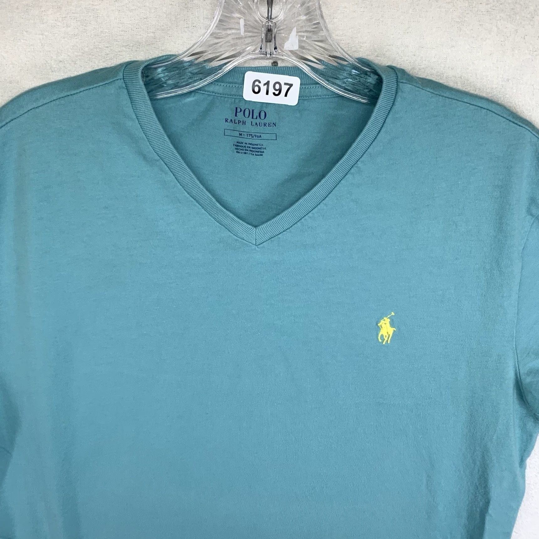Vintage Polo Men's T-Shirt Size Medium Chalky Mint V-Neck Lightweight Short Sleeve Solid Cotton Size US M / EU 48-50 / 2 - 5 Thumbnail