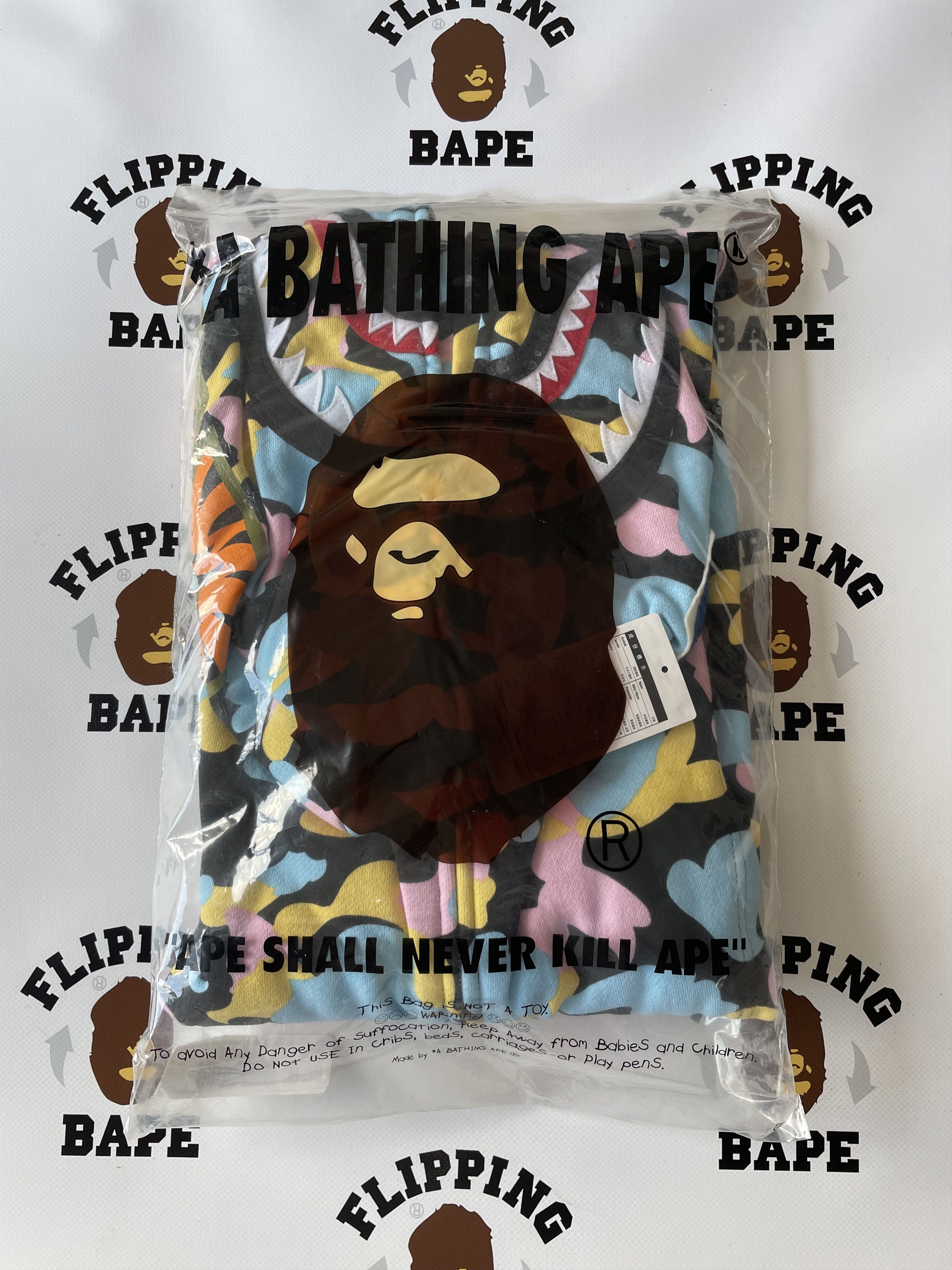 Bape BAPE NEW MULTI CAMO SHARK RELAXED FIT FULL ZIP HOODIE Size US L / EU 52-54 / 3 - 10 Thumbnail