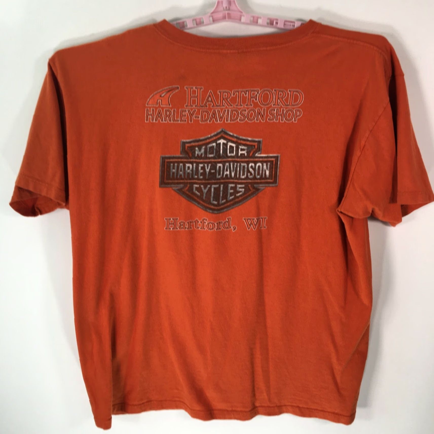 Harley Davidson VINTAGE Harley-Davidson T Shirt Men 2XL Short Sleeve Orange Crew Neck Graphic Logo 1980s Biker Mens Size US XXL / EU 58 / 5 - 2 Thumbnail