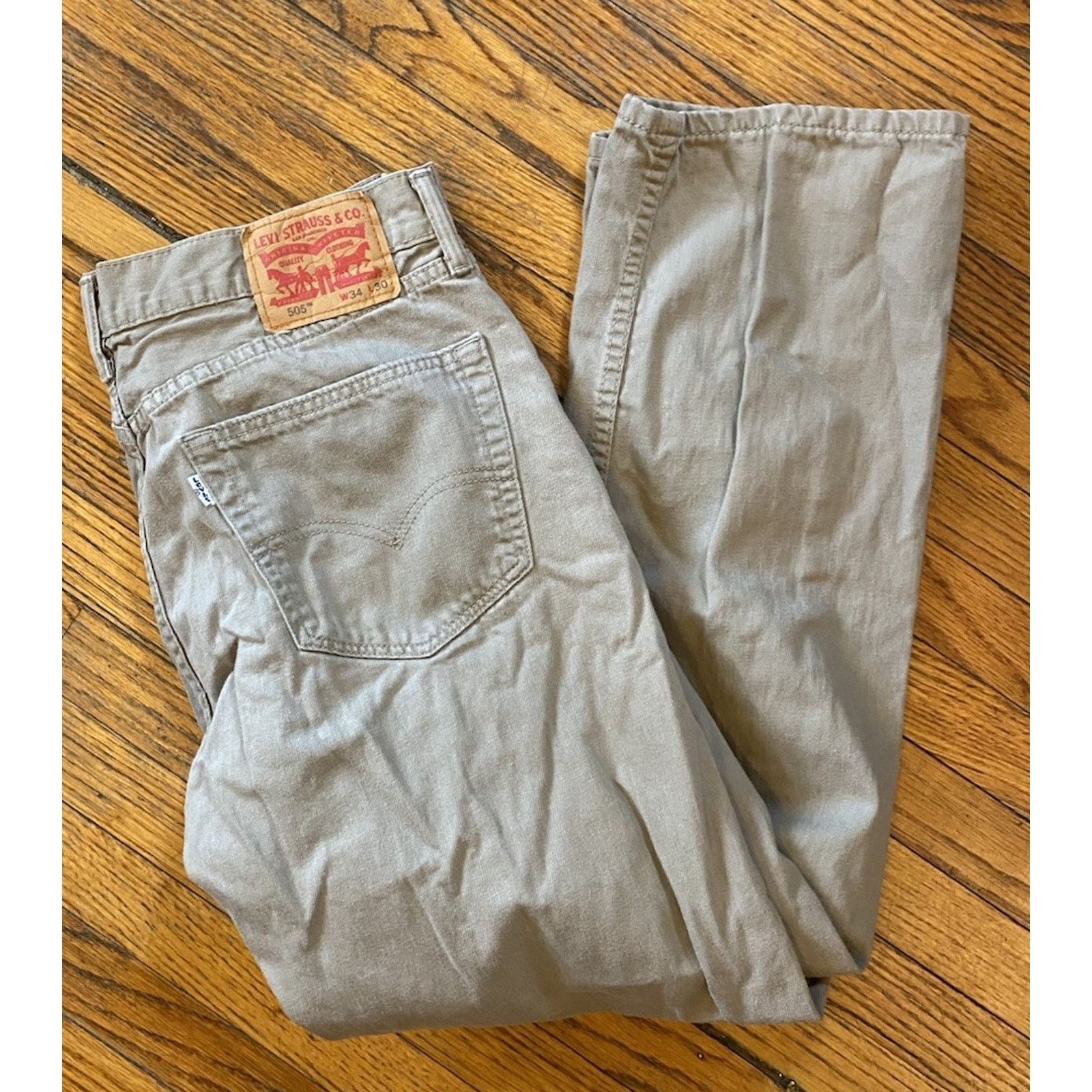 Levi's Levi’s 505 Denim Jeans Men’s 34 X 30 Beige Size US 34 / EU 50 - 1 Thumbnail