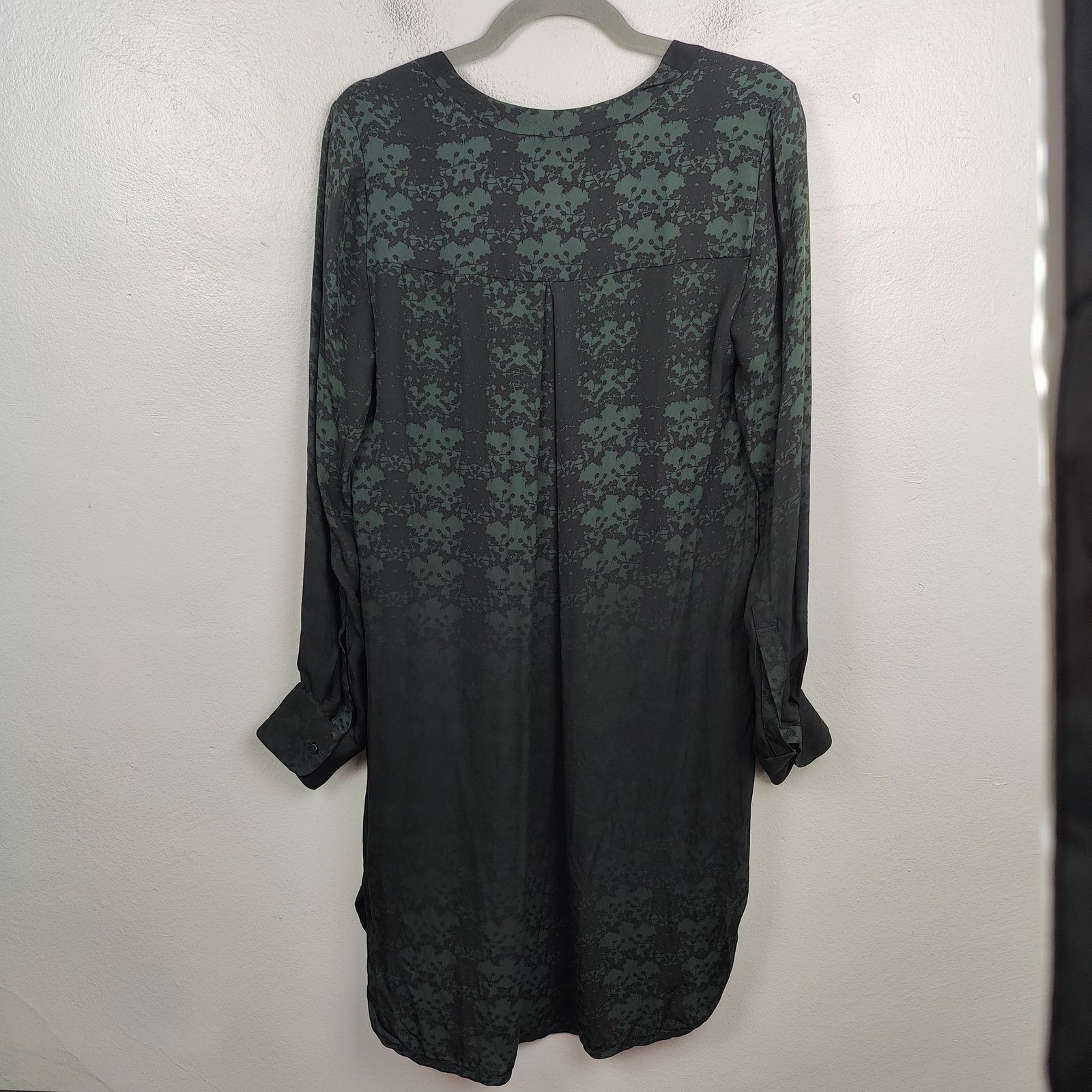A.L.C. A.L.C. 100% Silk Dress Womens Small Green Black Ombre Floral Size S / US 4 / IT 40 - 3 Thumbnail