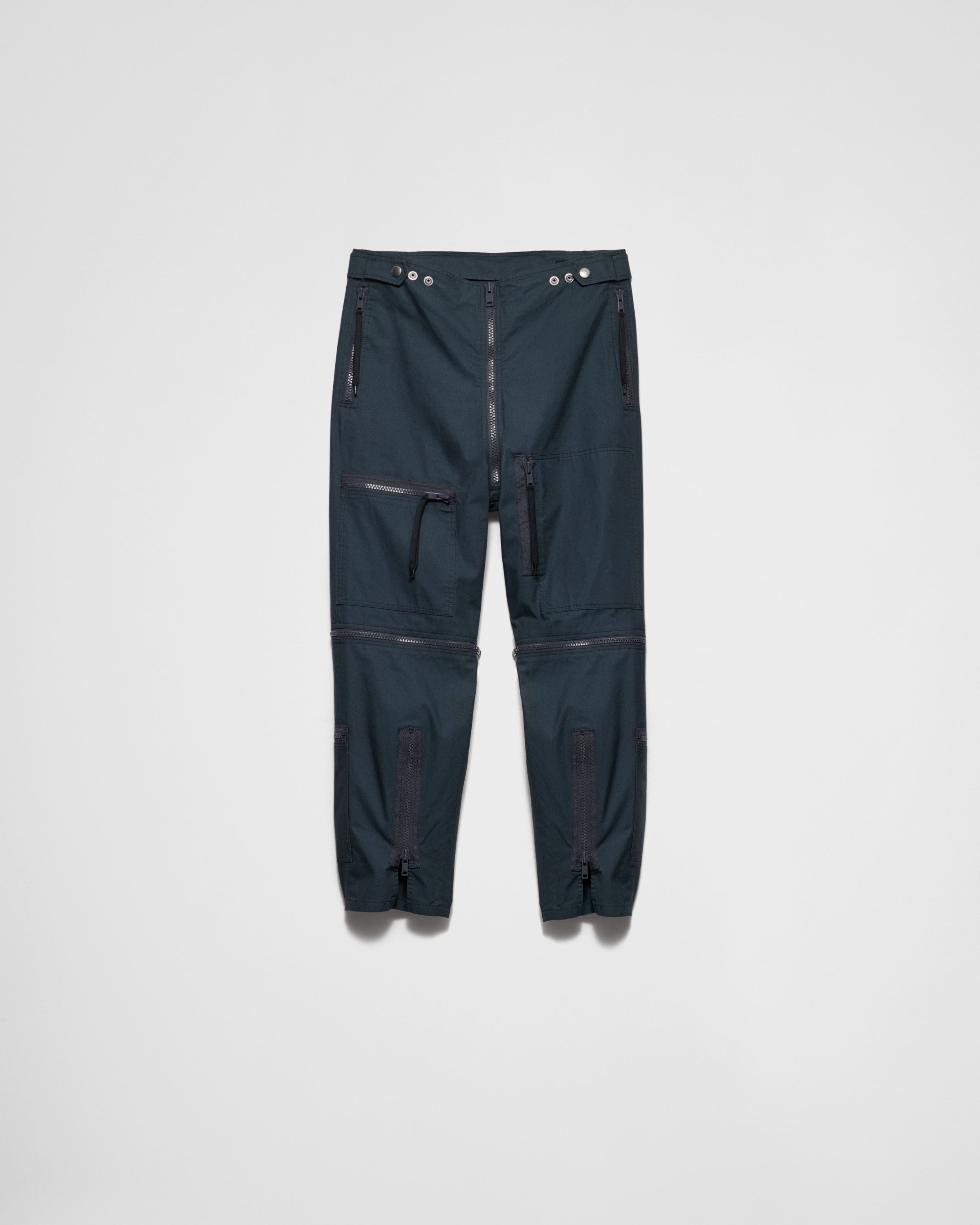 Prada o1bcso1str1025 Popeline Soft Modular Pants in Blue Size US 32 / EU 48 - 1 Thumbnail