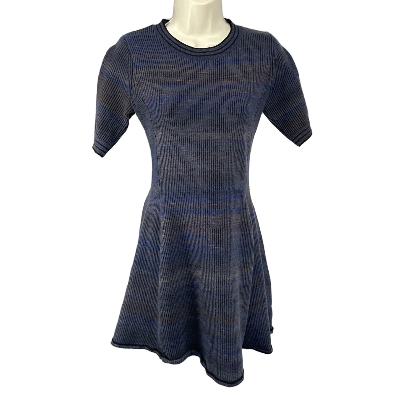 Athleta Athleta Wool Blend Short Sleeve Sweater Dress XS Women Round Neck  Pullover Striped Grey Blue Knit Casual Workwear Short | Grailed