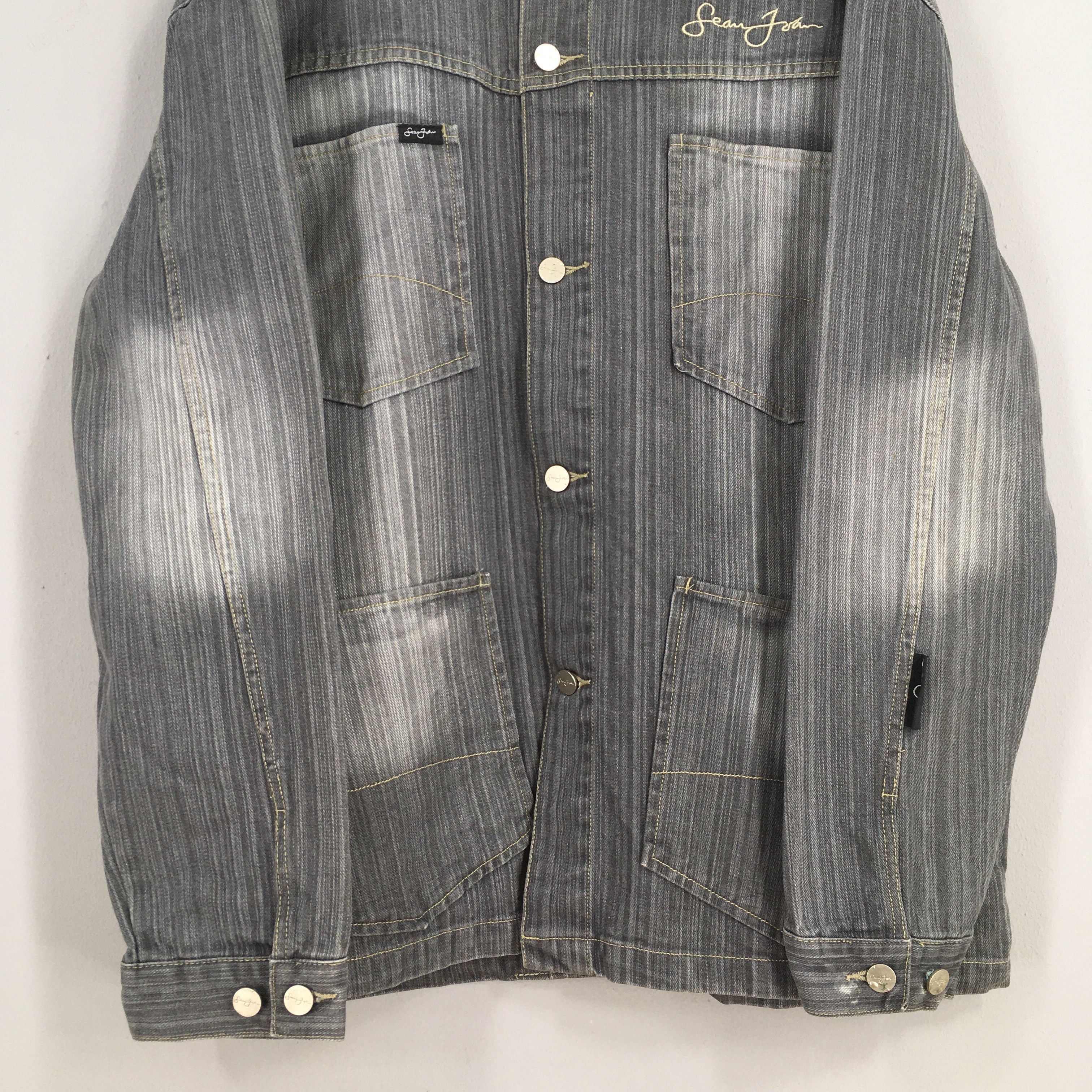 Sean John Vintage 90s Sean John Gray Jeans Workers Jacket 2XLarge Size US XXL / EU 58 / 5 - 4 Thumbnail