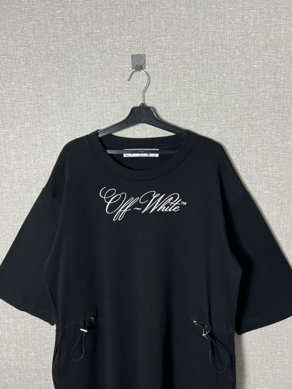 Off-White × Virgil Abloh Off-White Virgil Abloh Logo Coulisse T-Shirt Dress In Black Size M / US 6-8 / IT 42-44 - 6 Thumbnail